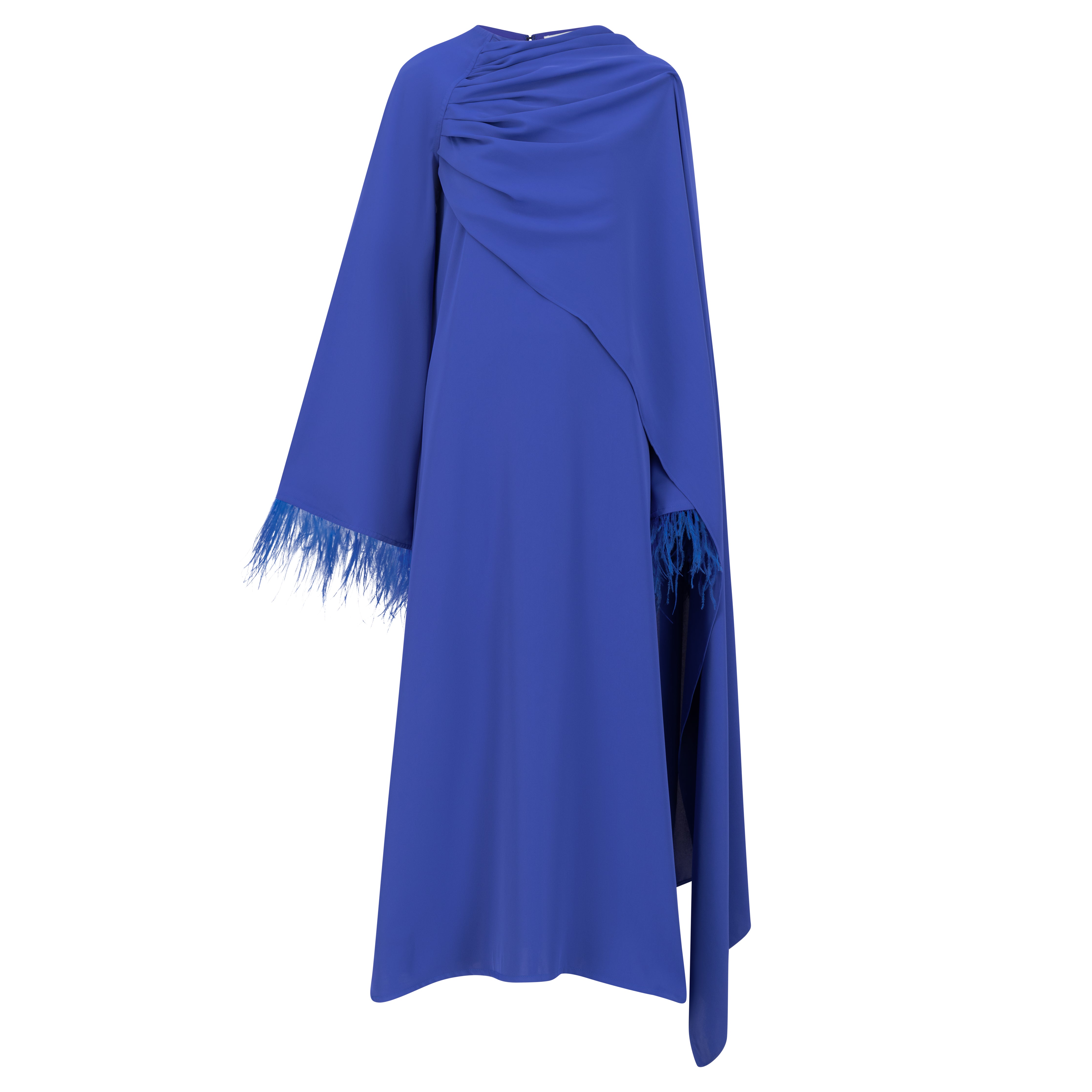 Royal Fathered Sleeve Abaya- Blue