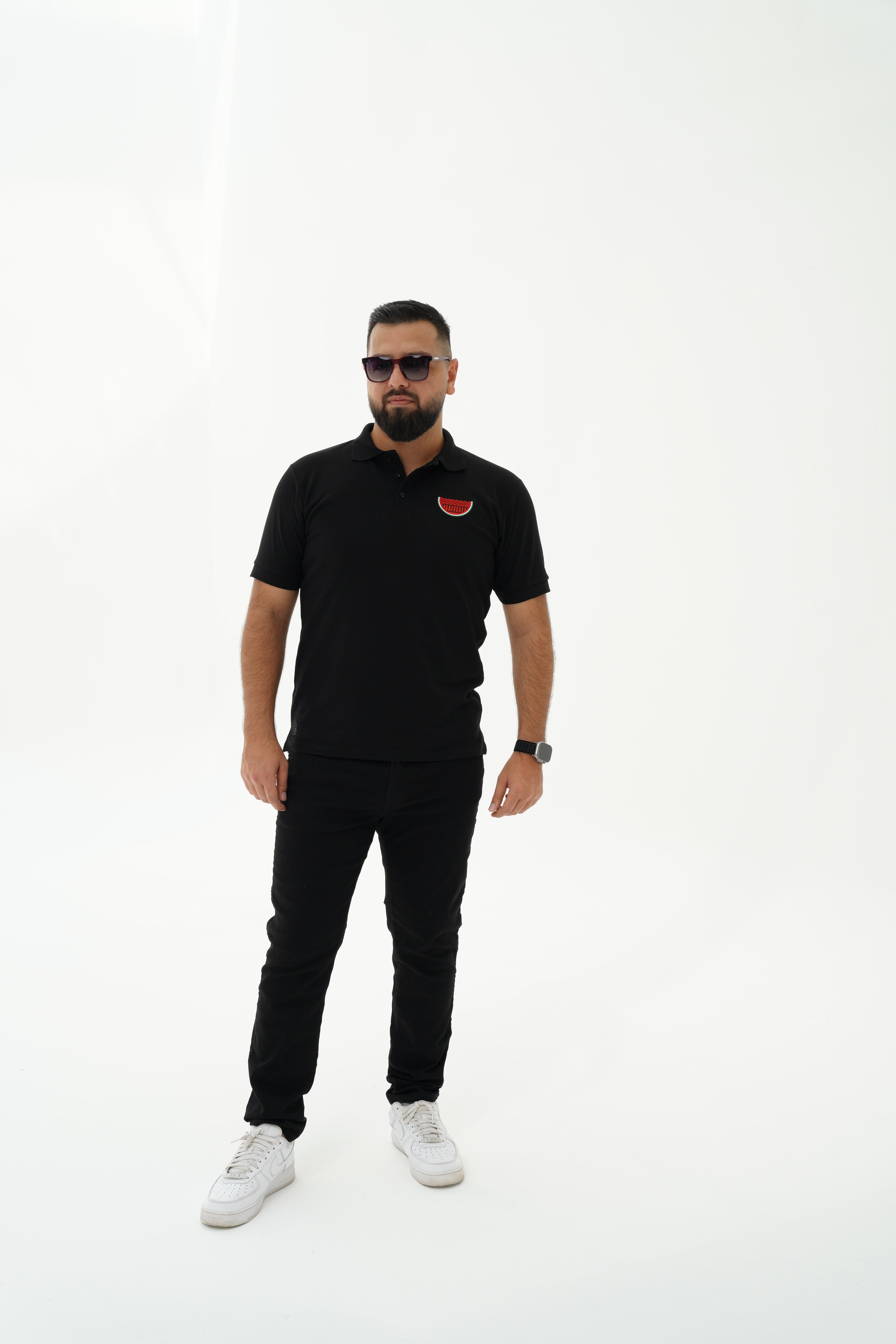 Palestine Watermelon Men's Polo T-Shirt - Black
