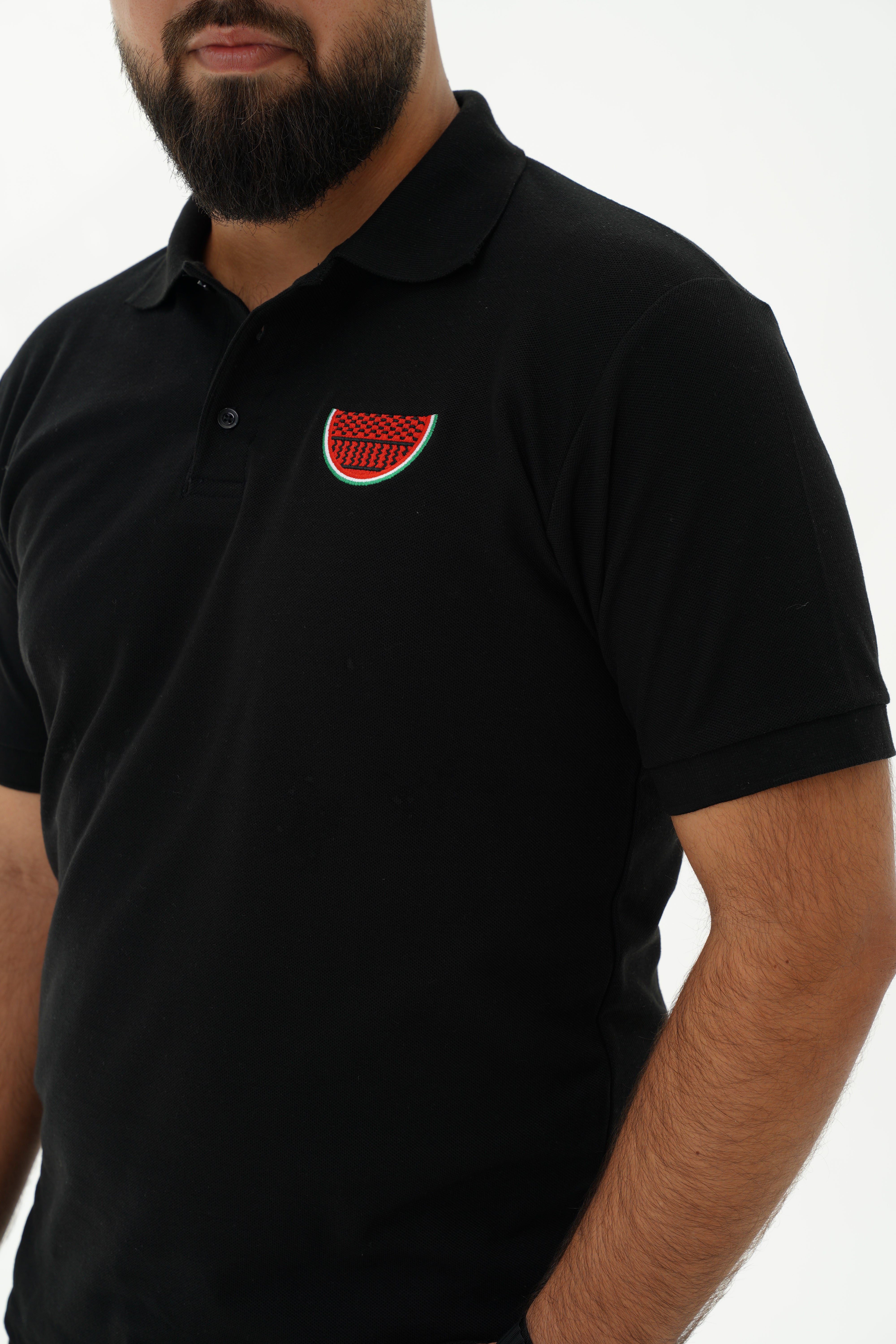 Palestine Watermelon Men's Polo T-Shirt - Black