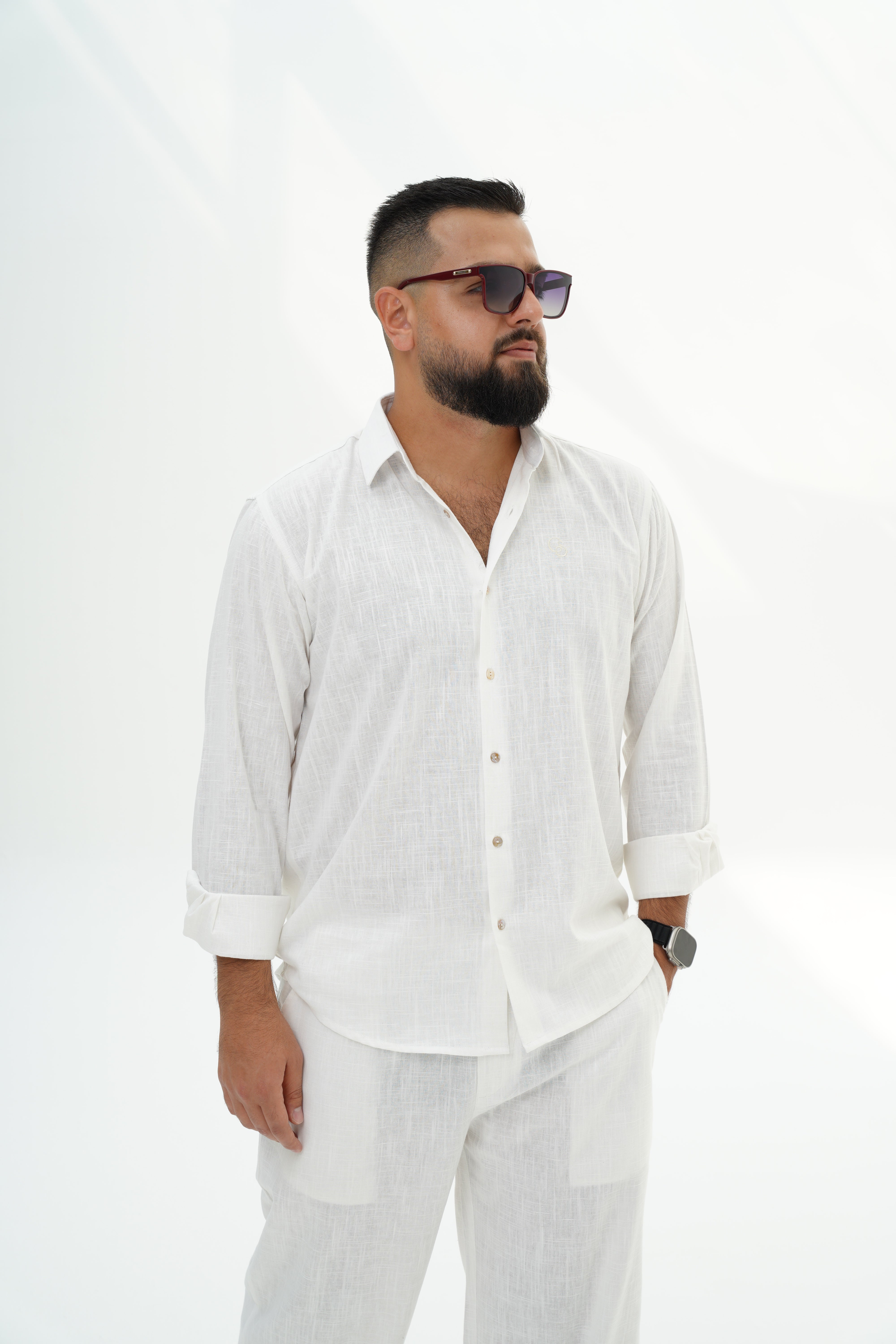Men's Linen Set - White