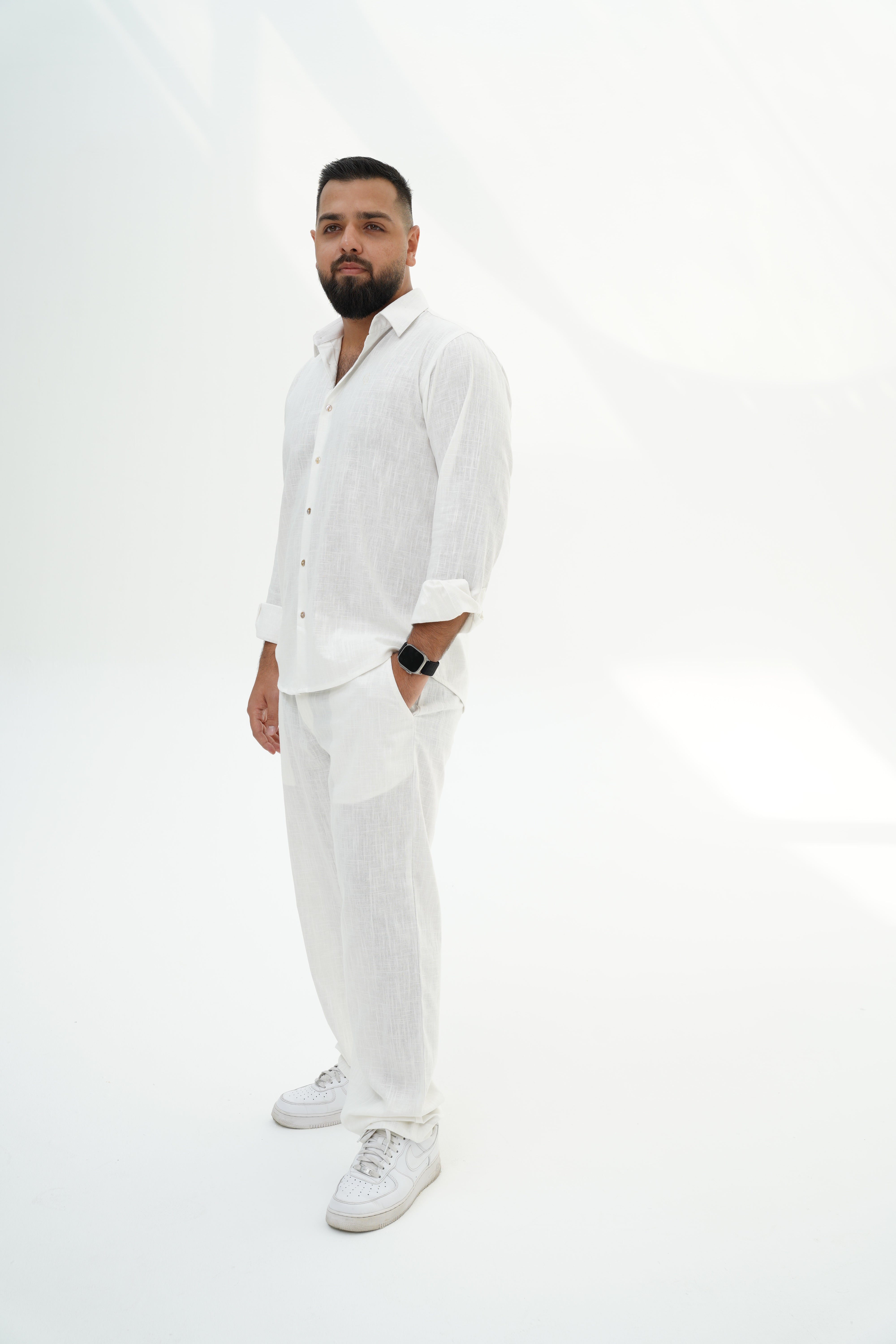 Men's Linen Set - White
