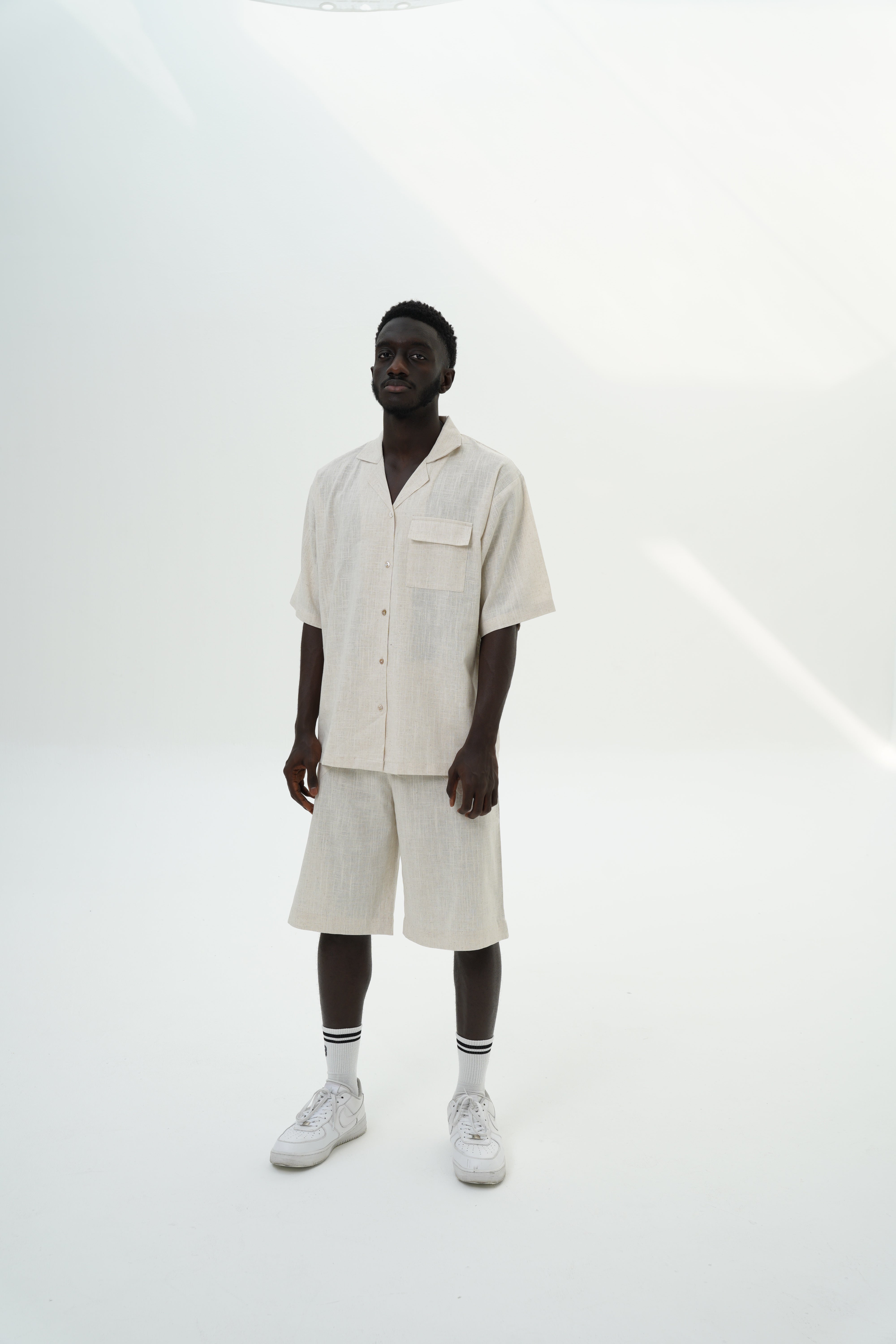 Sandy Breeze Men's Linen Set - Beige