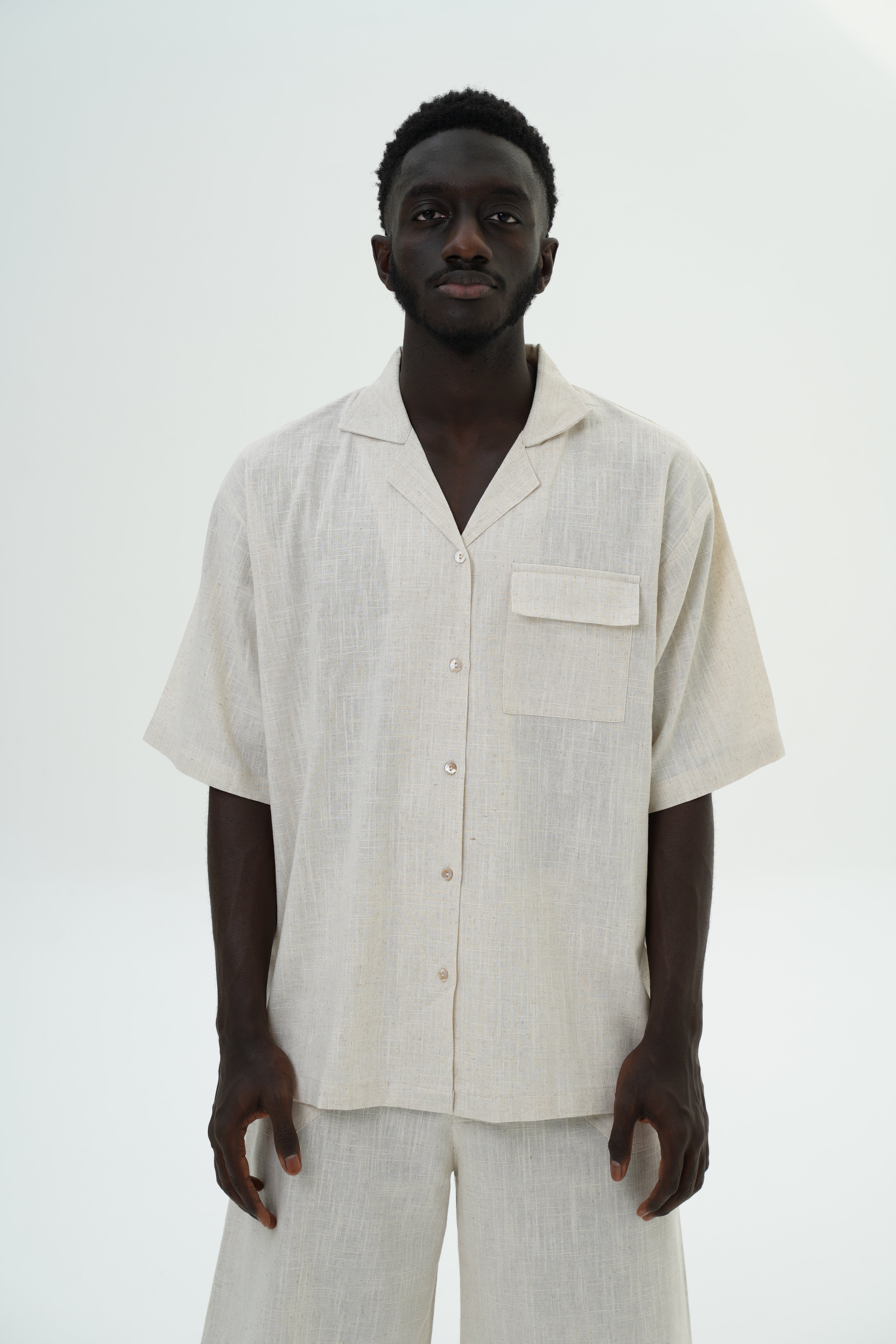Sandy Breeze Men's Linen Set - Beige