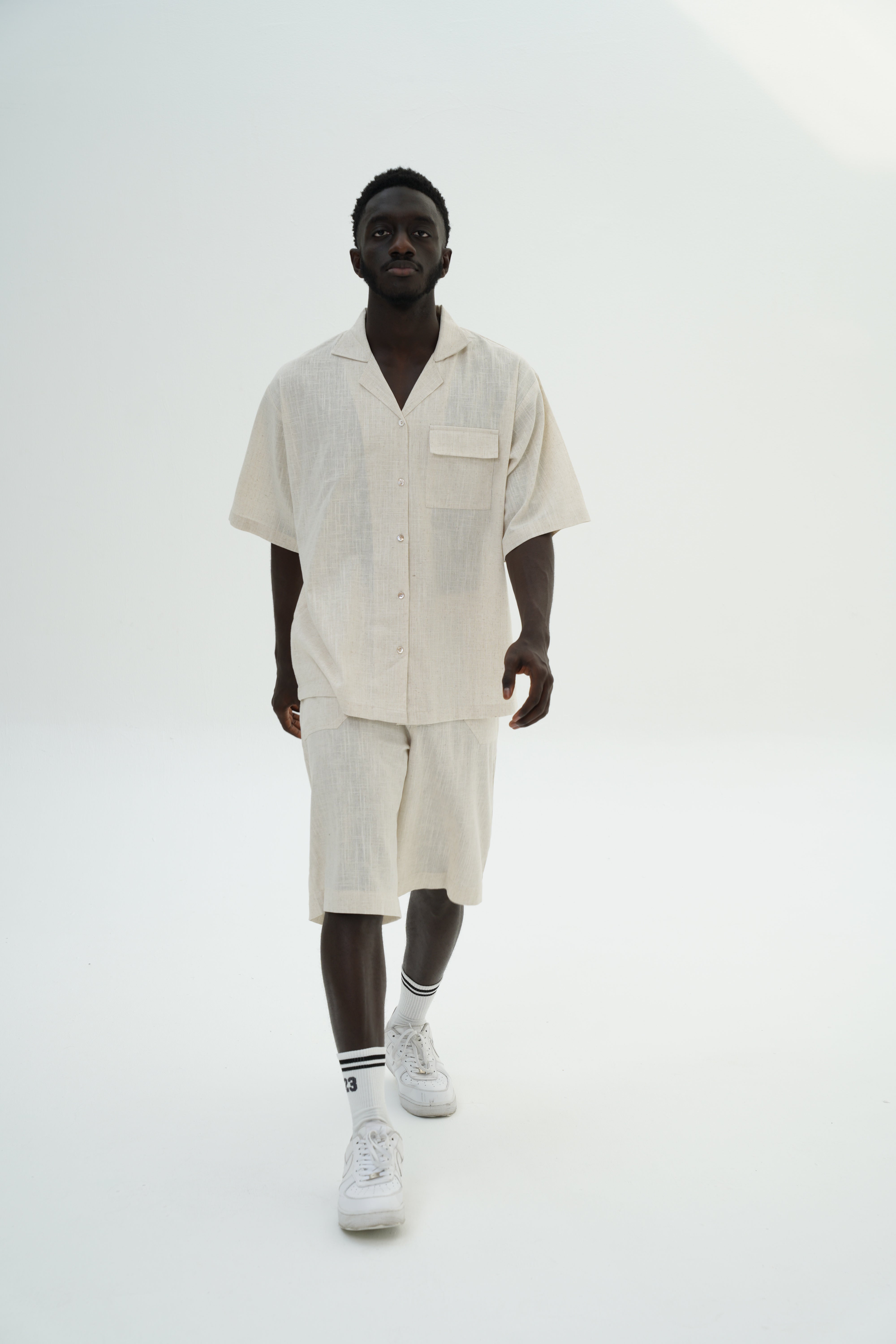Sandy Breeze Men's Linen Set - Beige