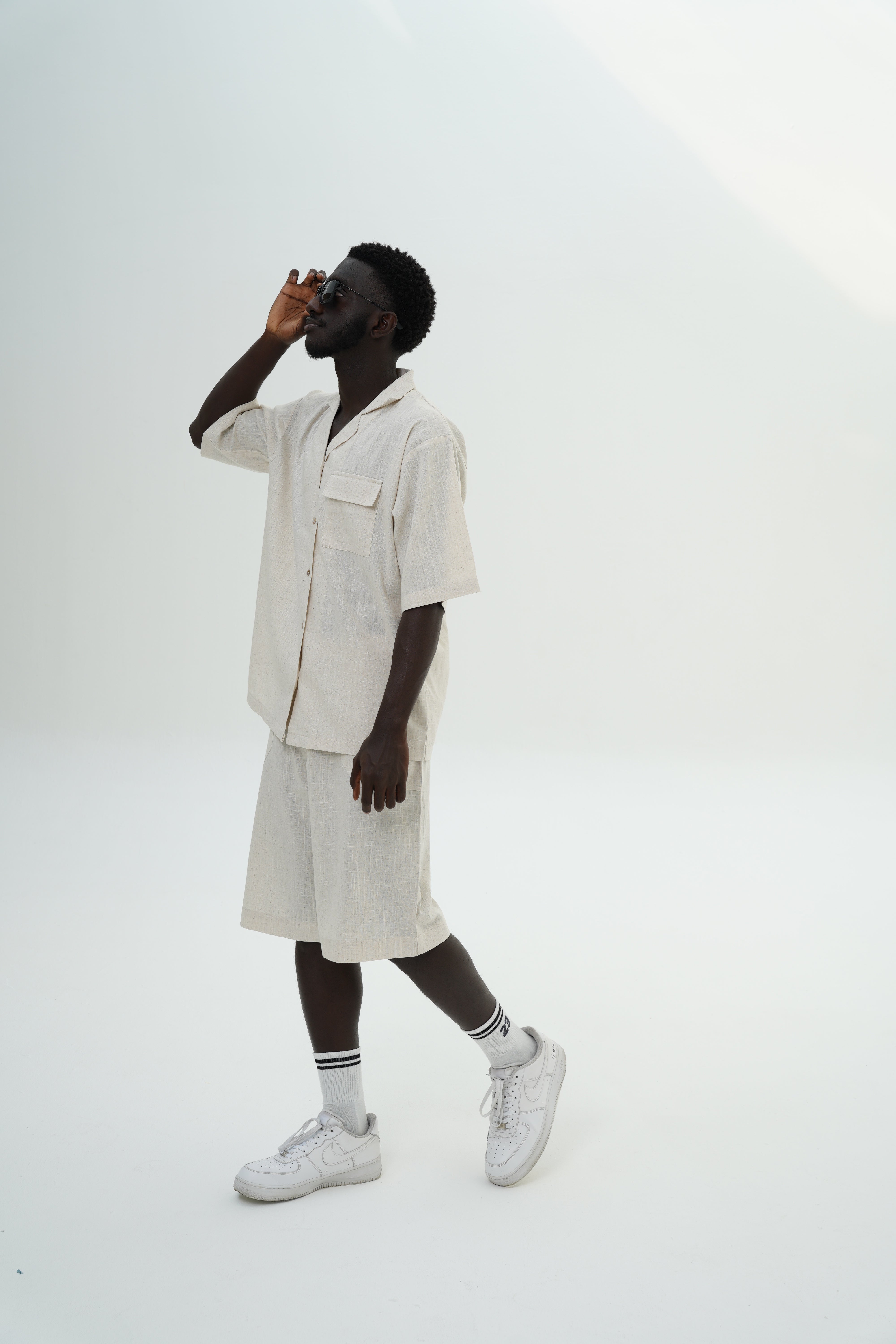 Sandy Breeze Men's Linen Set - Beige