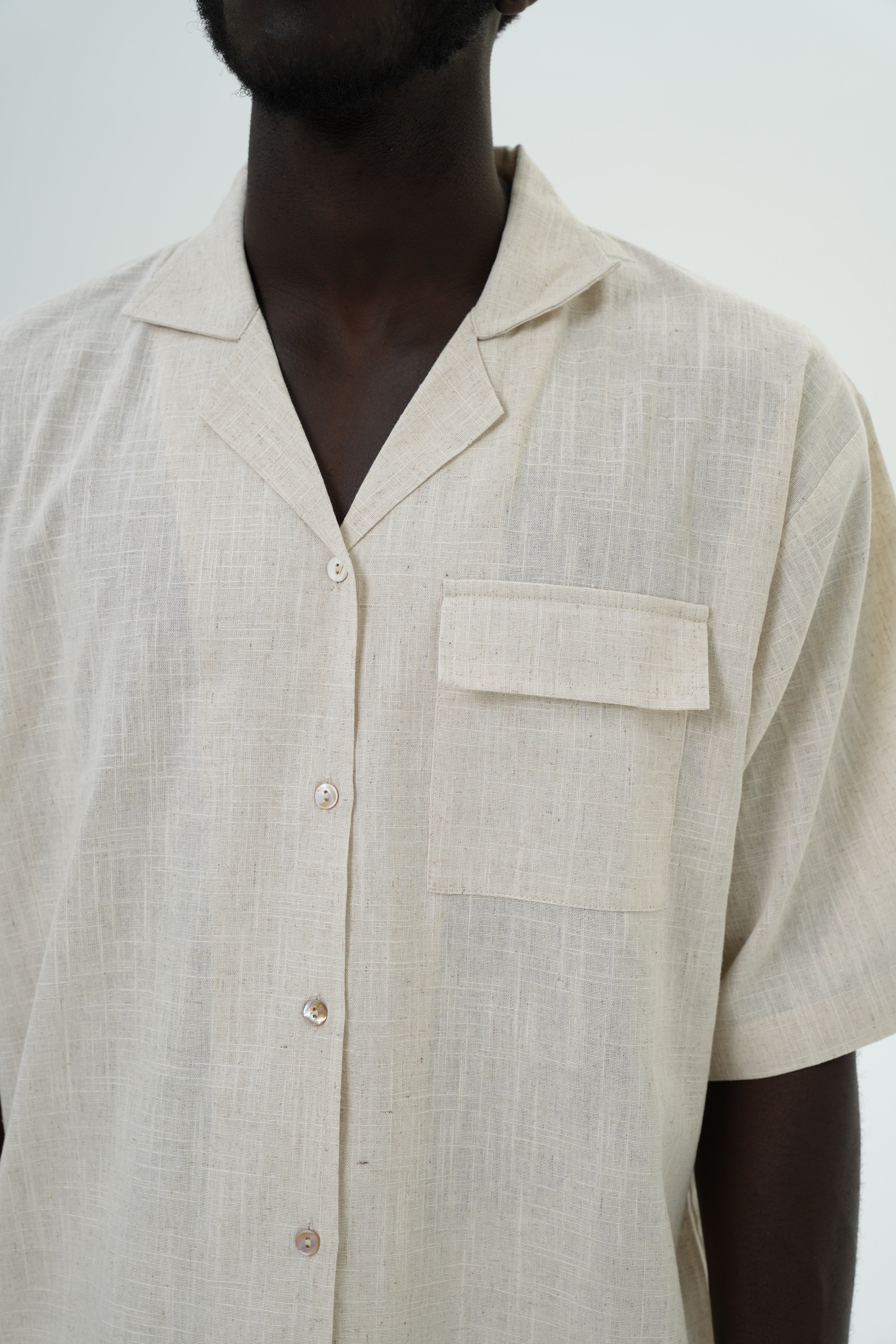 Sandy Breeze Men's Linen Set - Beige