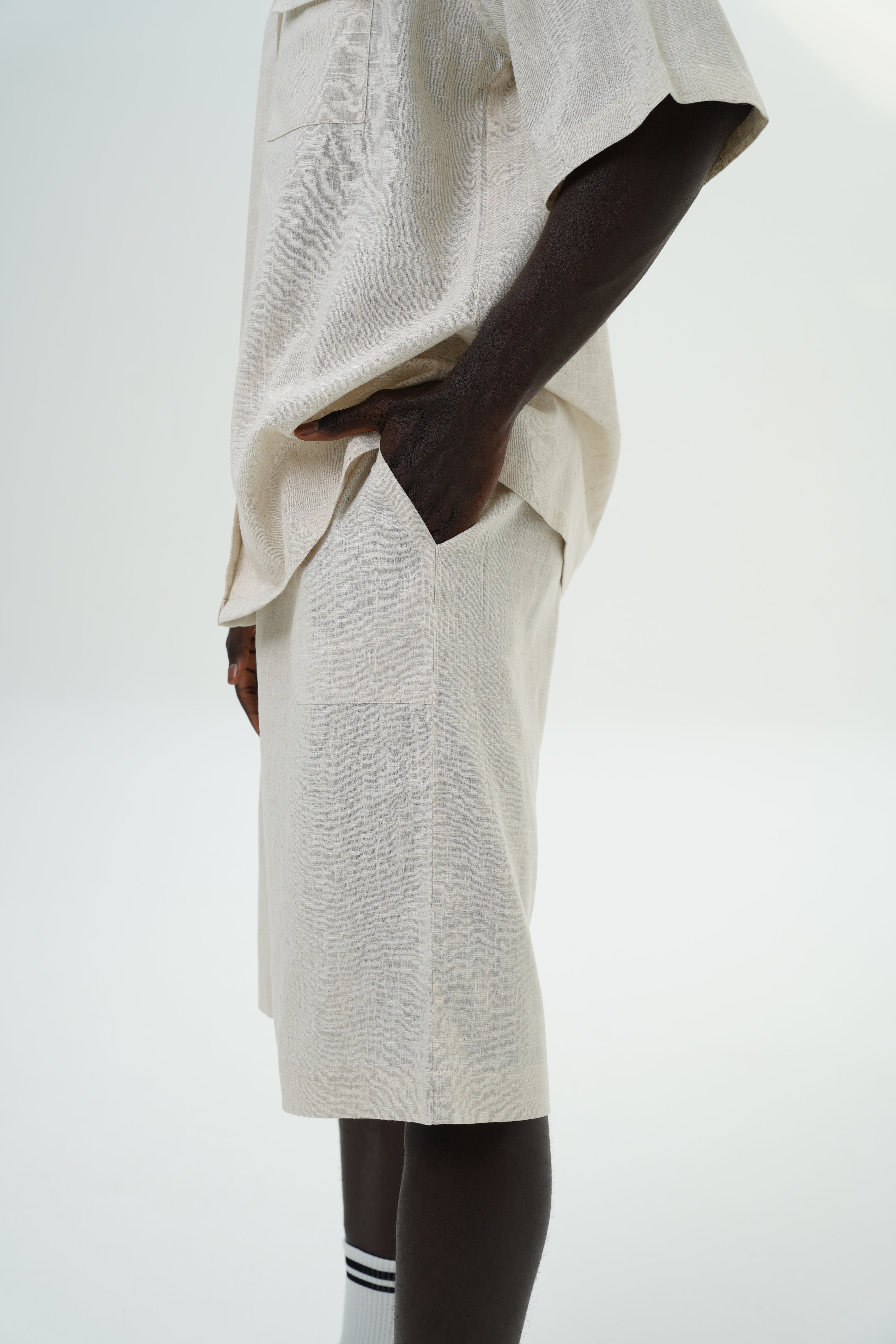 Sandy Breeze Men's Linen Set - Beige