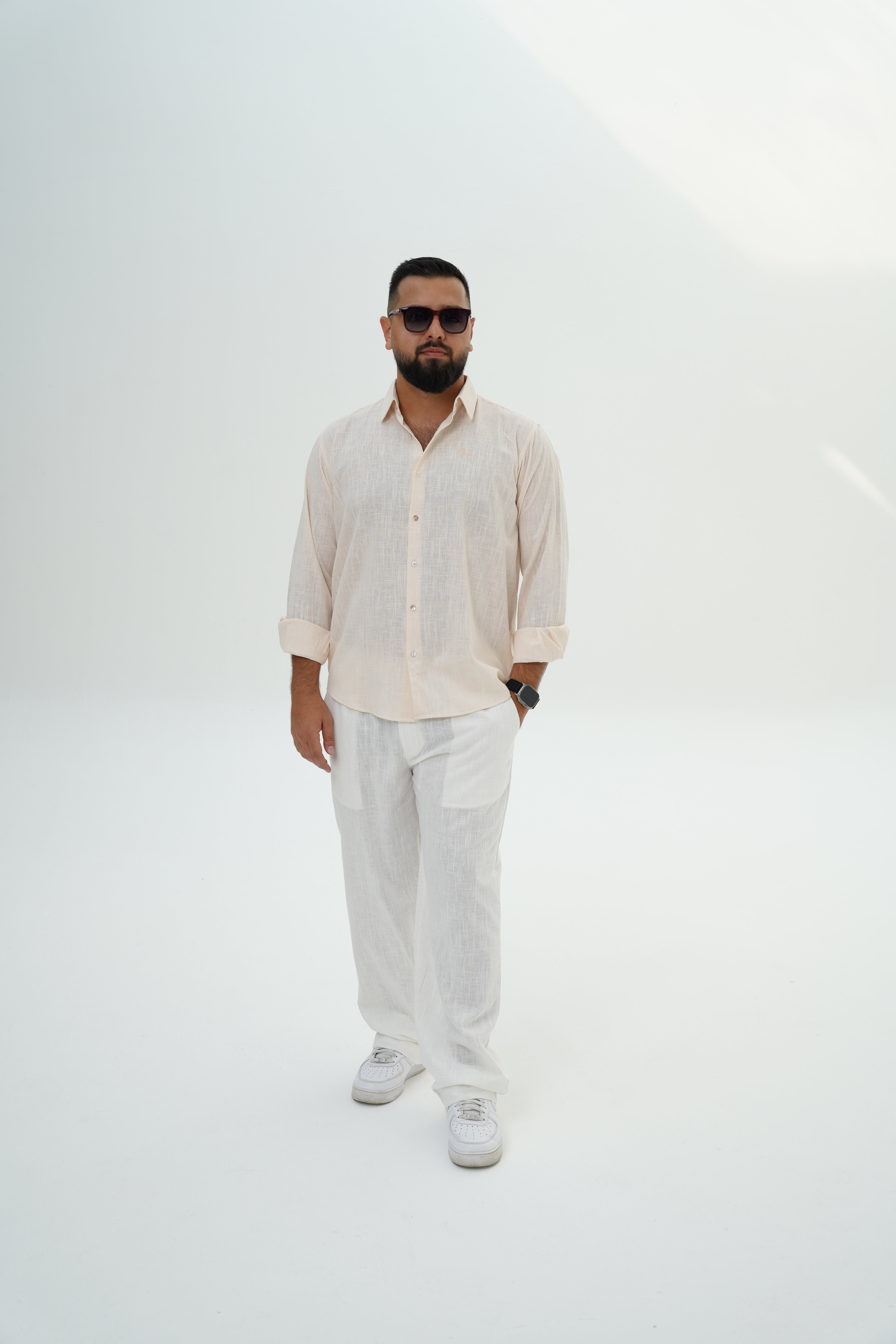 Men's Linen Set - Peach