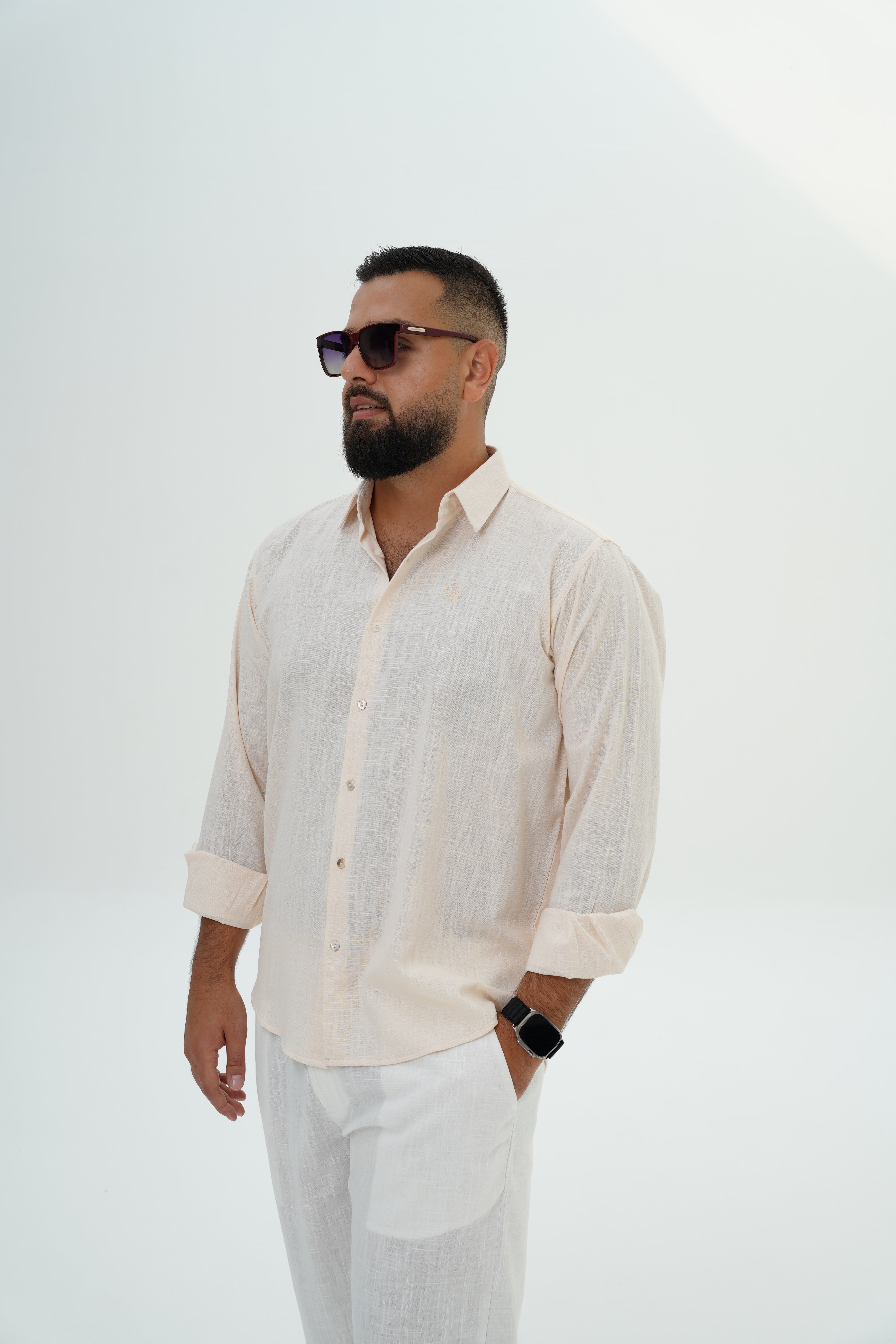 Men's Linen Set - Peach