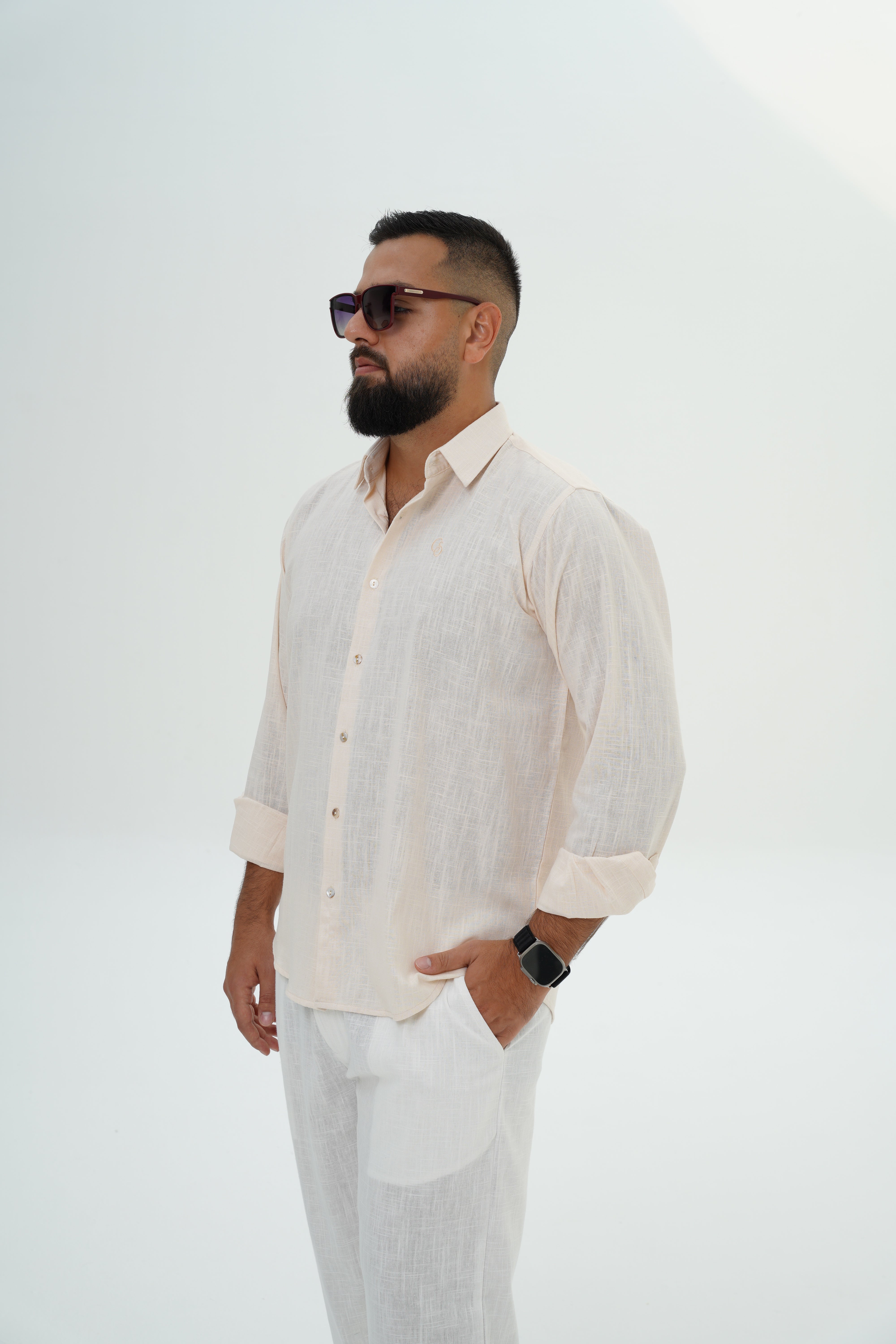 Men’s Linen Shirt – Peach