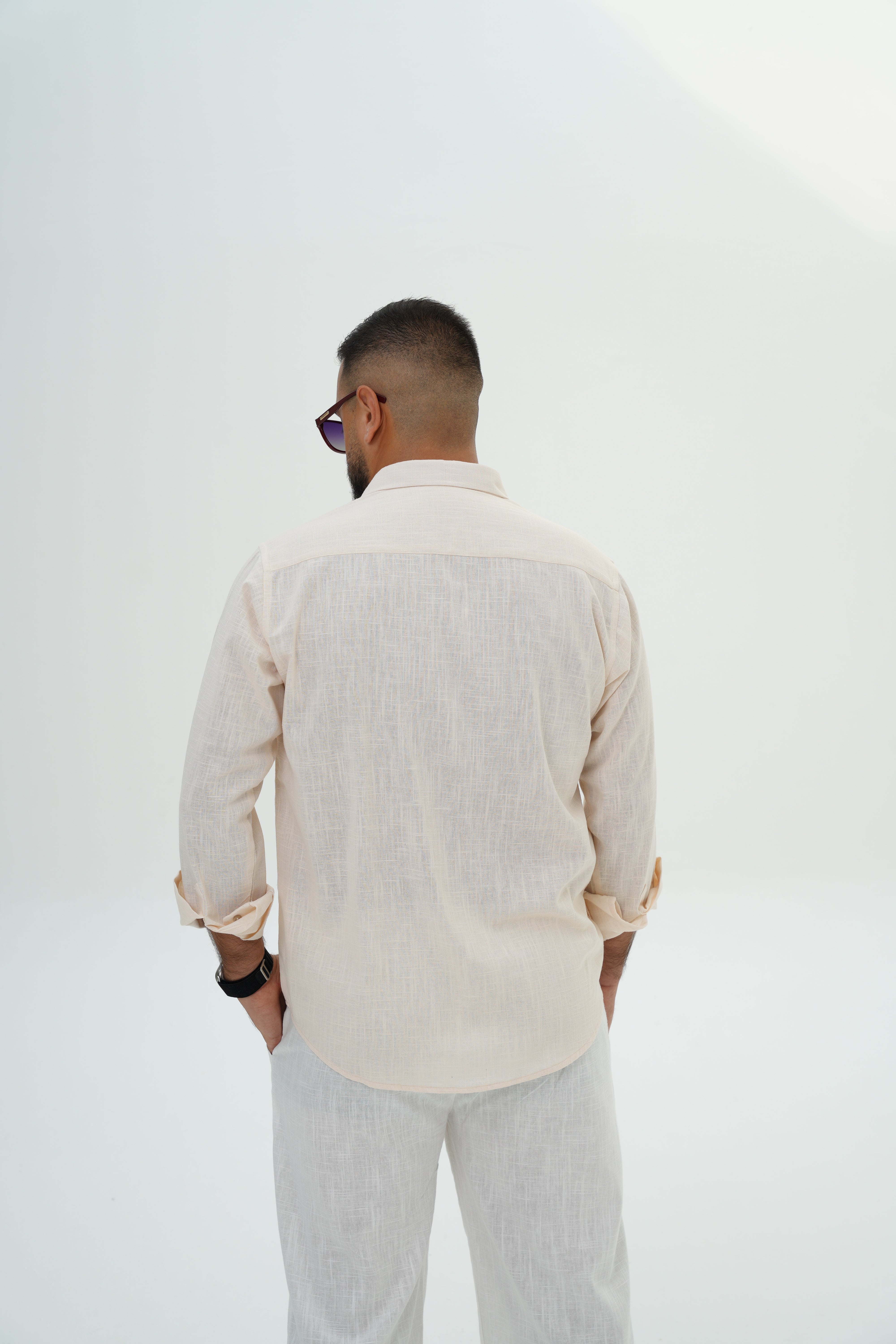 Men’s Linen Shirt – Peach