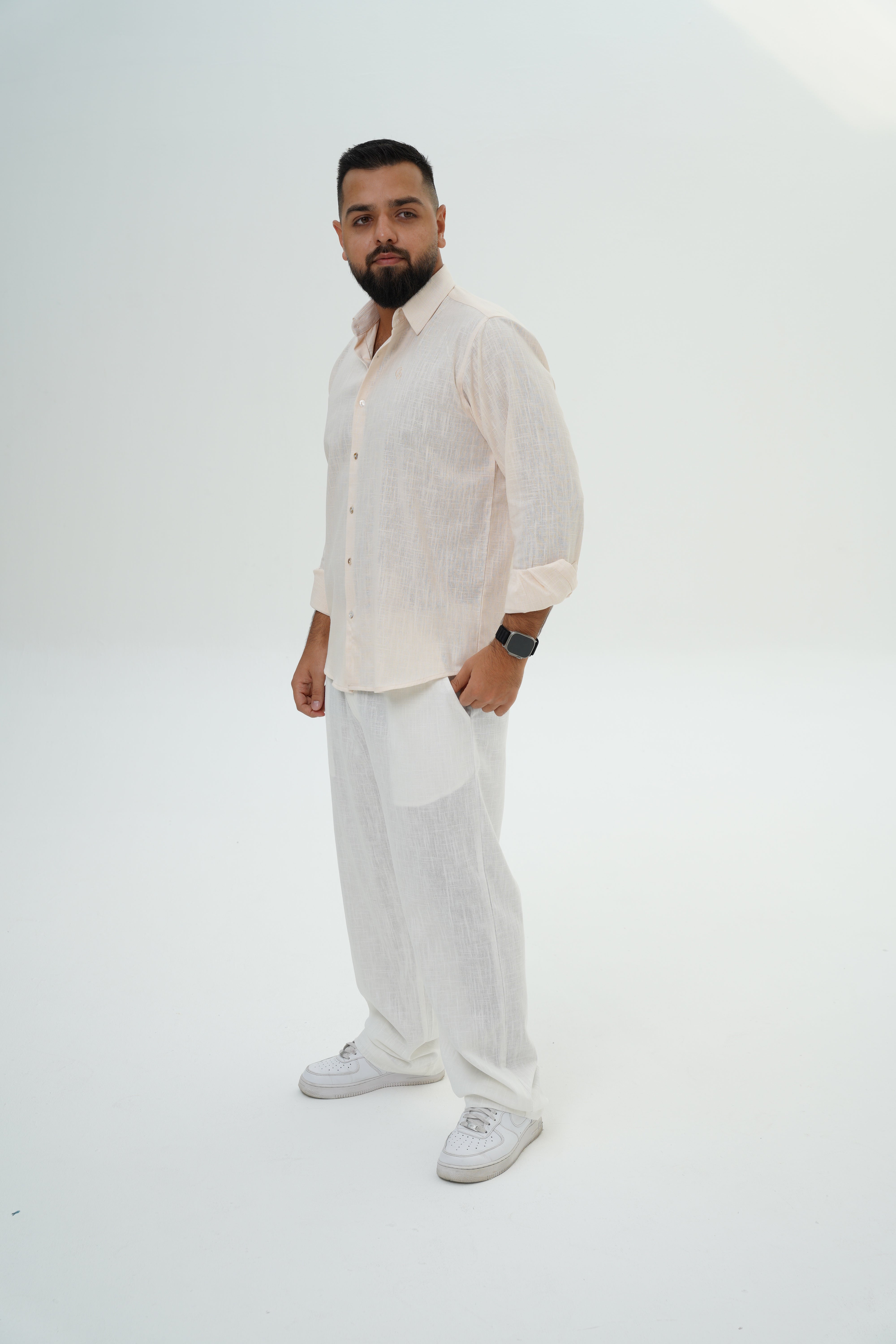 Men's Linen Set - Peach