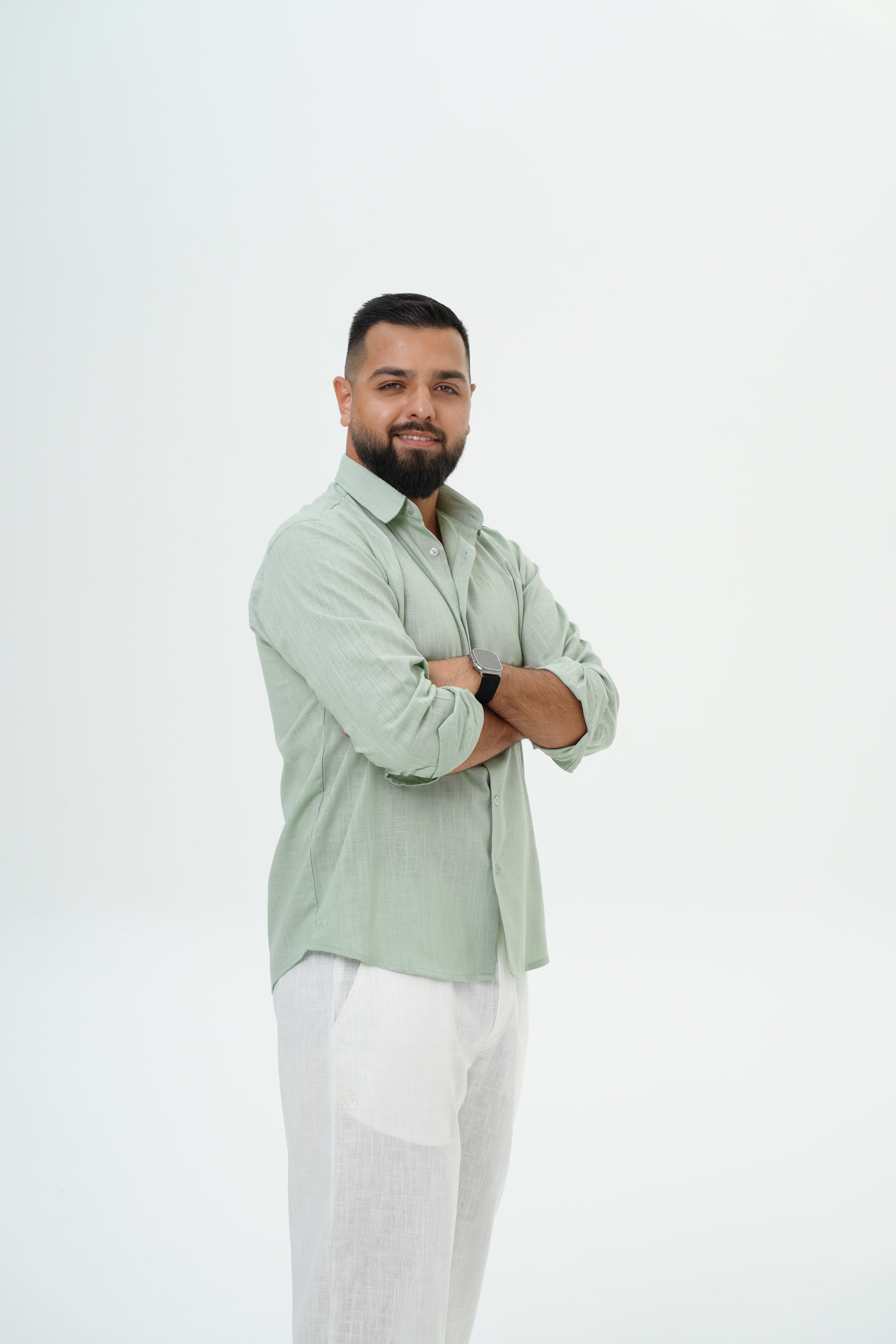 Men’s Linen Shirt – Matcha Green