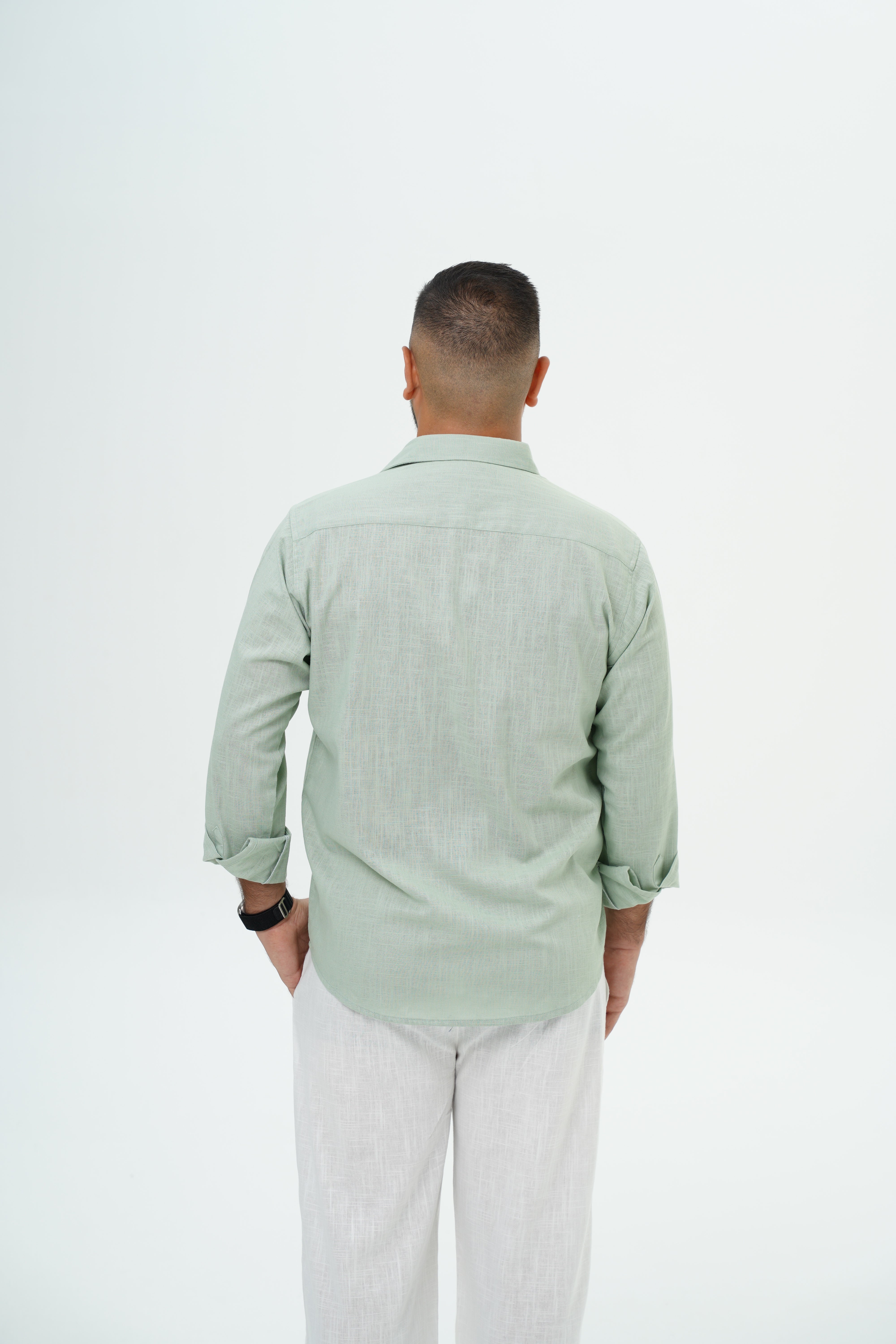 Men’s Linen Shirt – Matcha Green