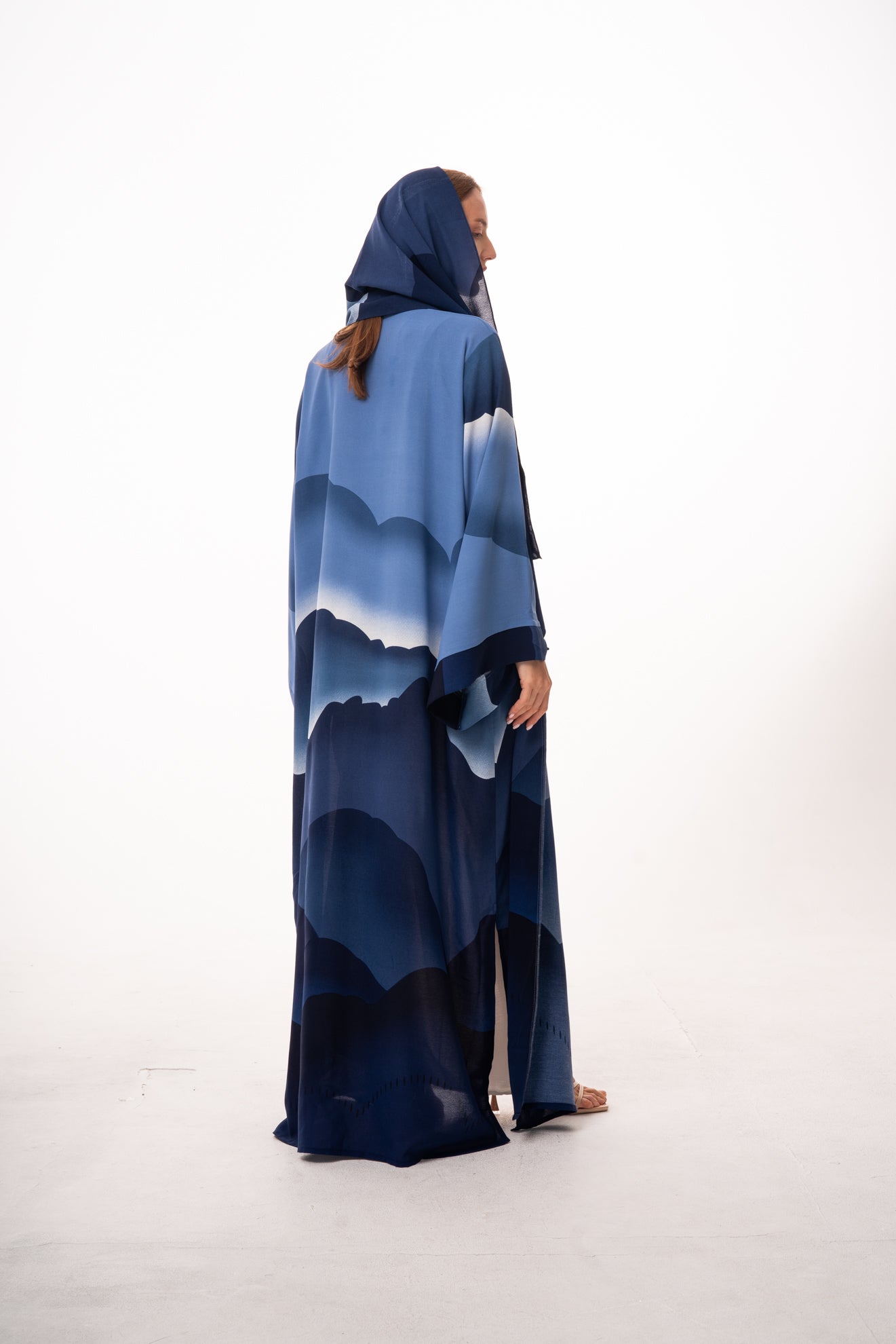 Ombré Elegance Abaya Set - Blue
