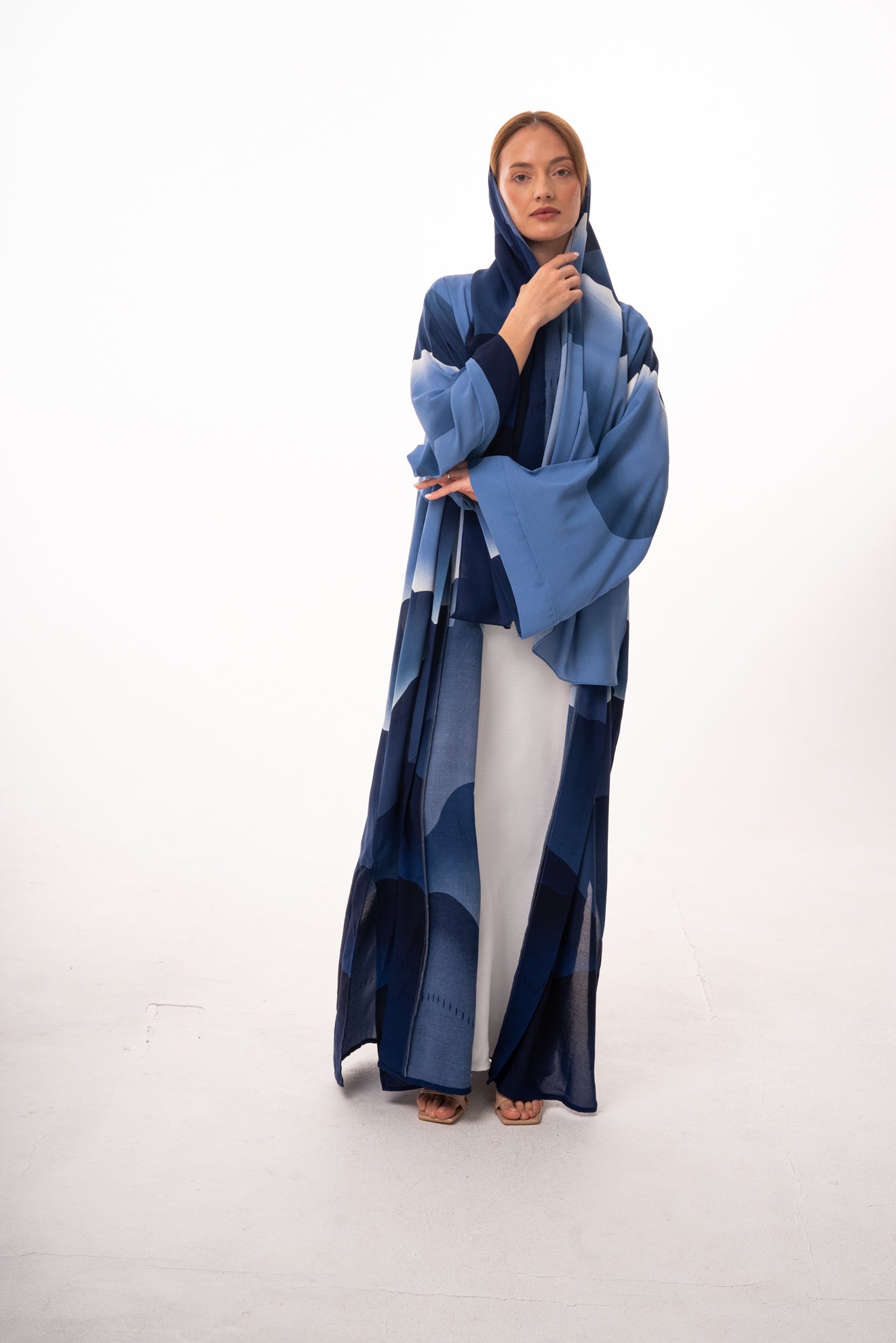 Ombré Elegance Abaya Set - Blue