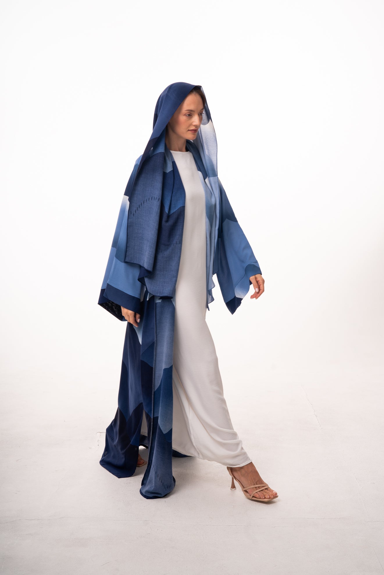 Ombré Elegance Abaya Set - Blue