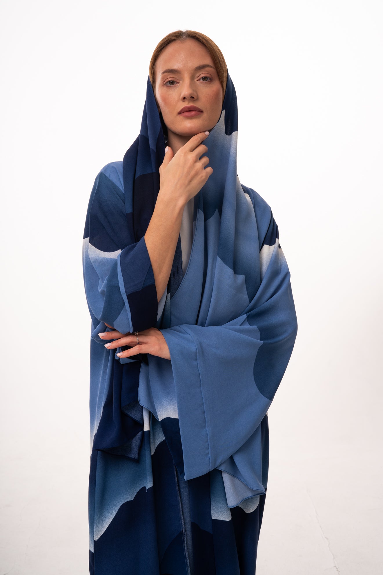 Ombré Elegance Abaya Set - Blue