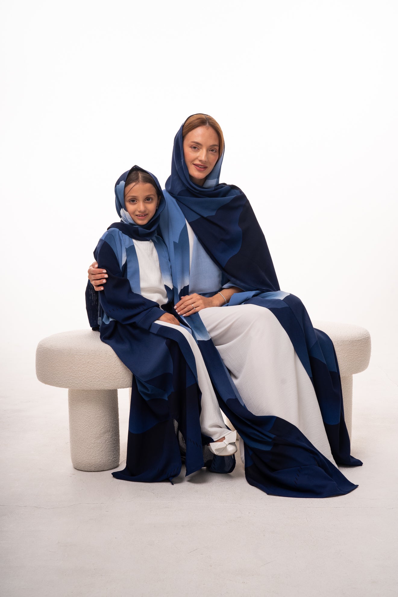 Mommy & Me - Ombré Elegance Girls Abaya Set - Blue