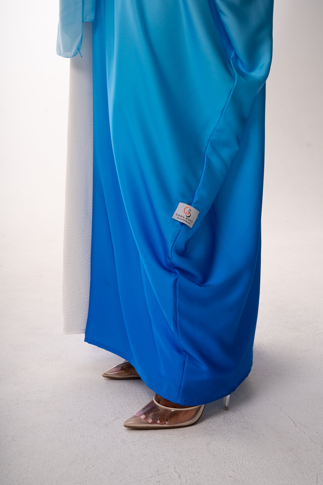 Ocean Blue Ombré Open Abaya