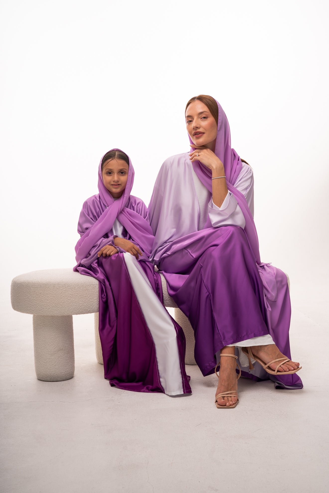 Mommy & Me - Elaf Ombré Girls Abaya - Purple