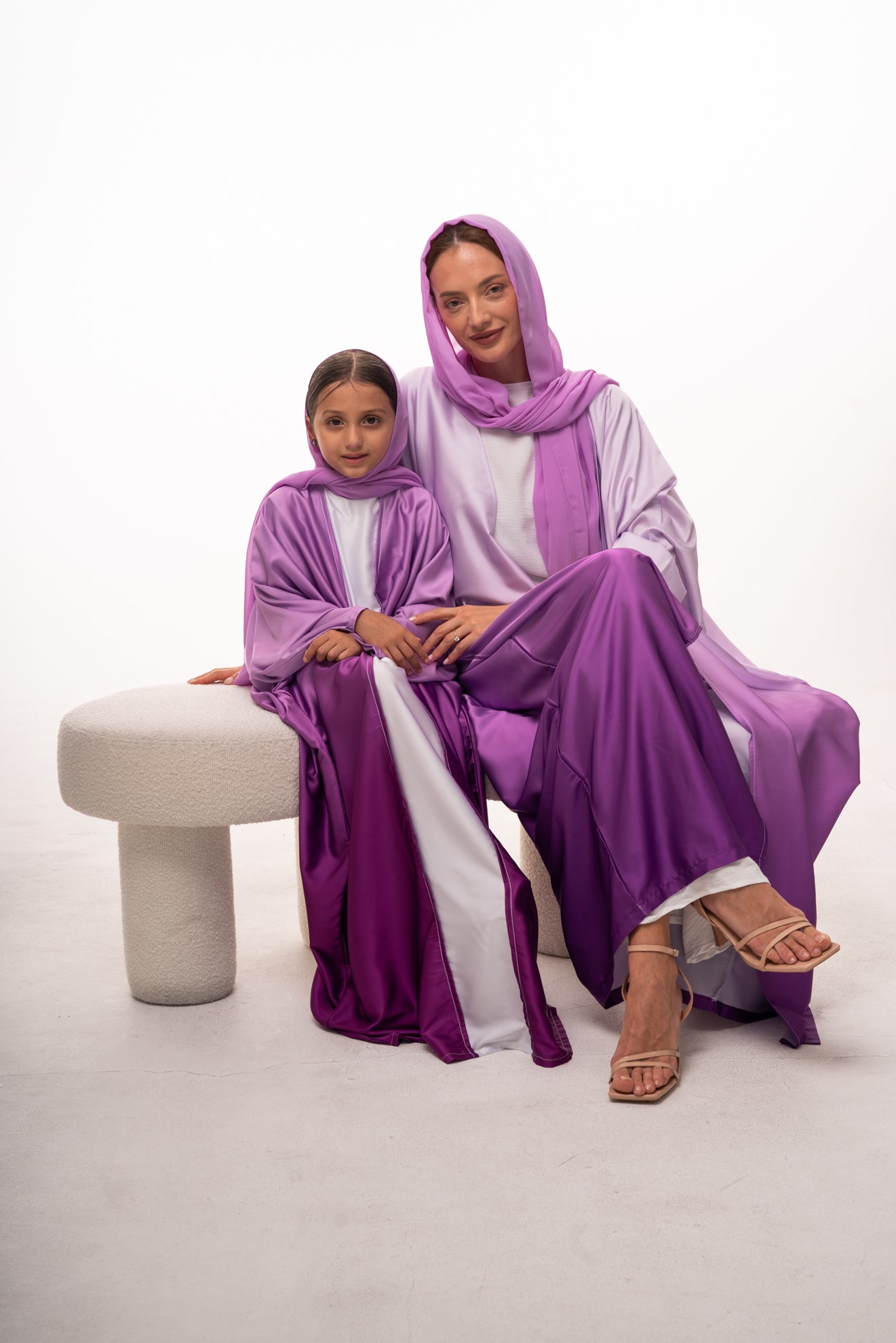 Mommy & Me - Elaf Ombré Girls Abaya - Purple