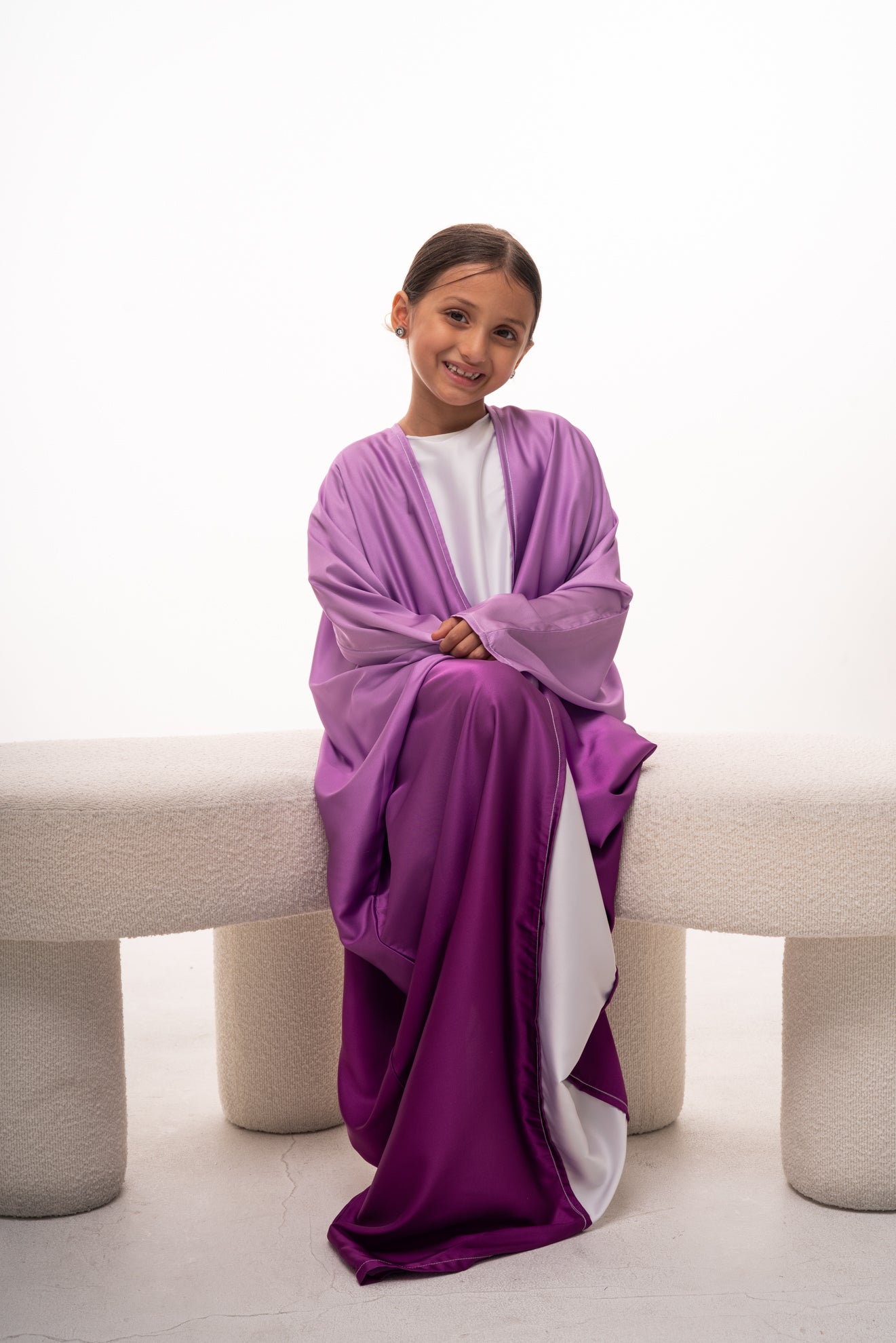 Mommy & Me - Elaf Ombré Girls Abaya - Purple