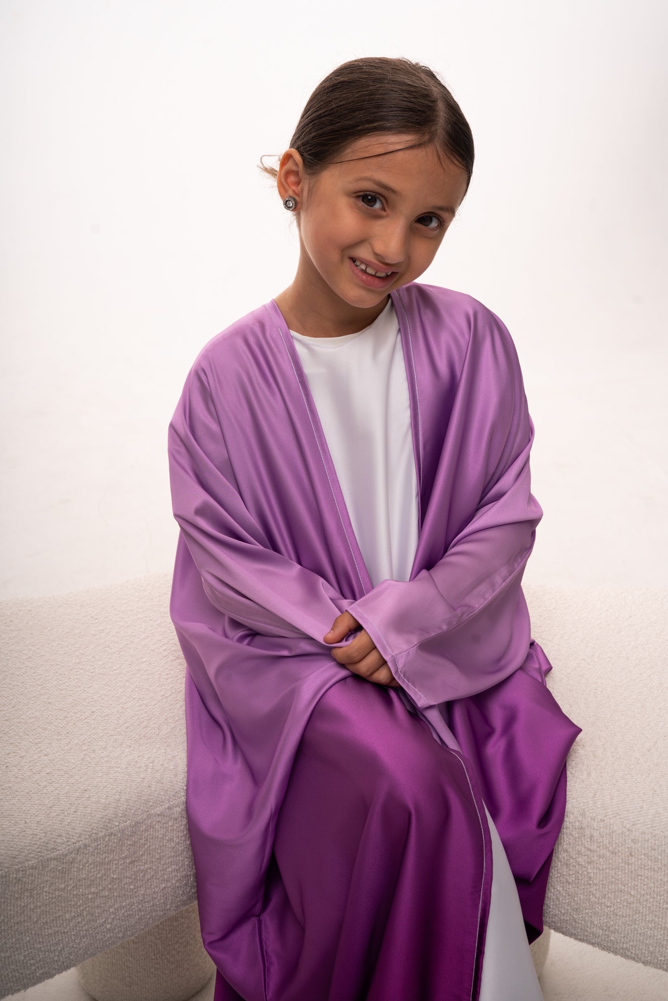 Mommy & Me - Elaf Ombré Girls Abaya - Purple