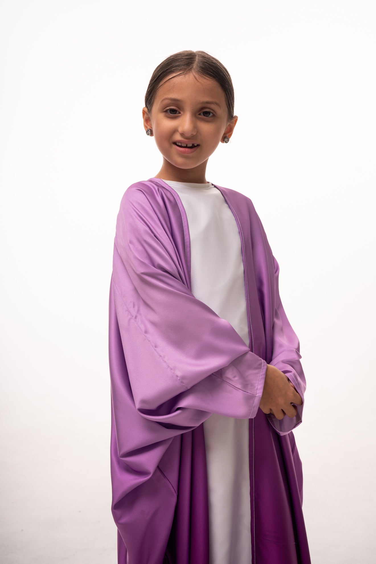 Mommy & Me - Elaf Ombré Girls Abaya - Purple