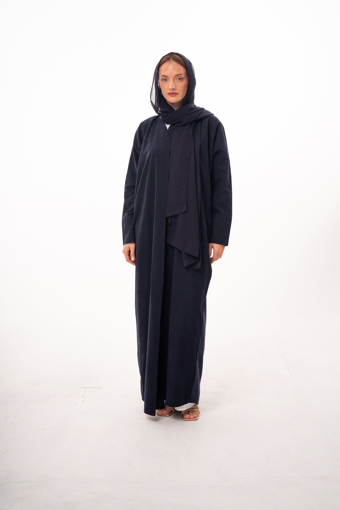 Fey Strap Suede Open Abaya