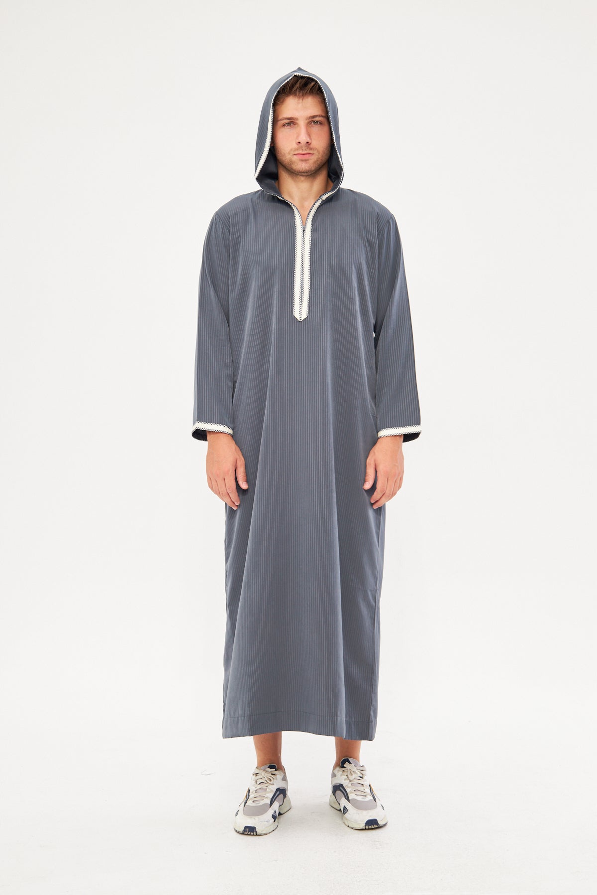 Daddy & Me - Moroccan Long Sleeve Thobe - Dark Gray