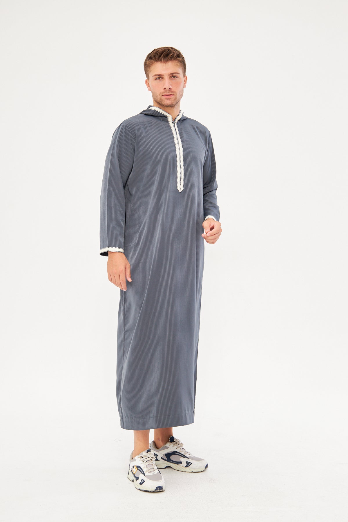 Daddy & Me - Moroccan Long Sleeve Thobe - Dark Gray
