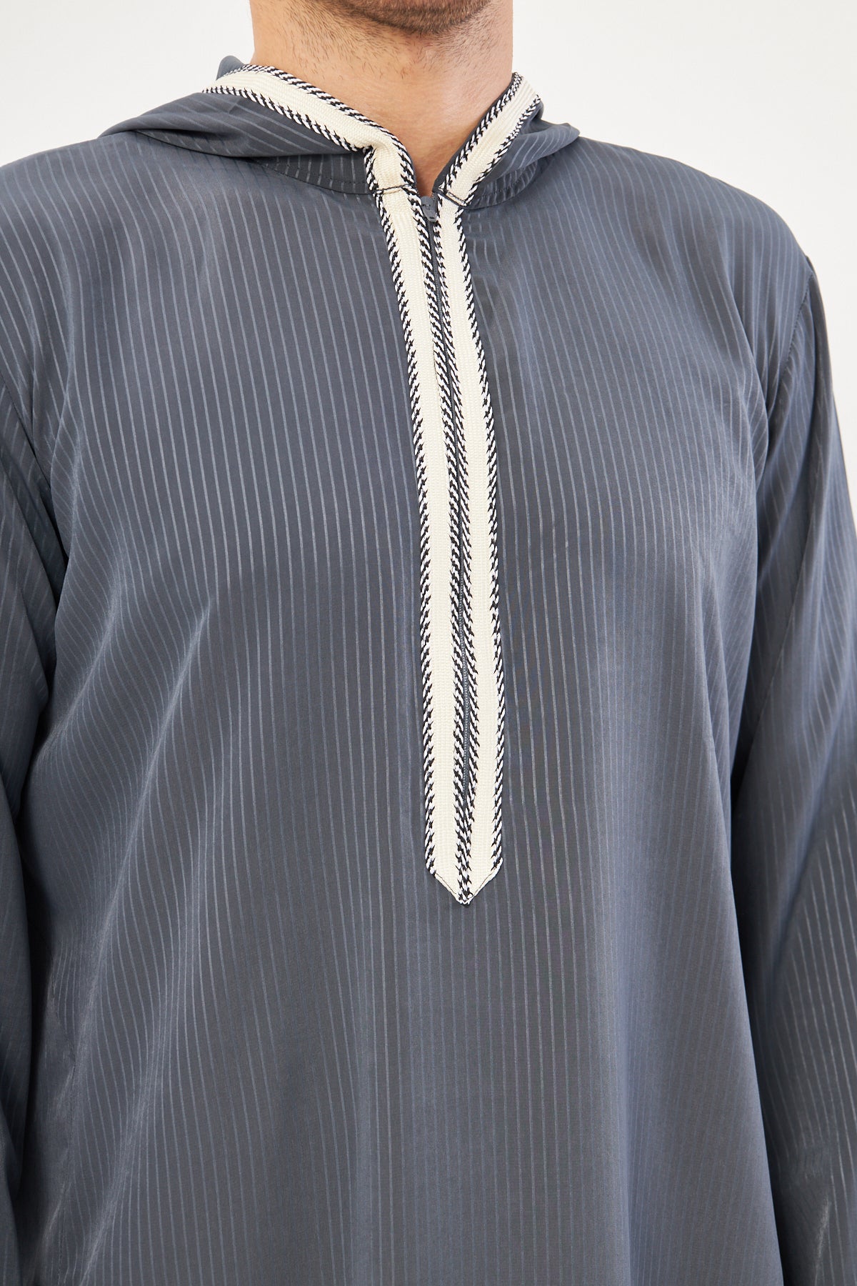 Daddy & Me - Moroccan Long Sleeve Thobe - Dark Gray
