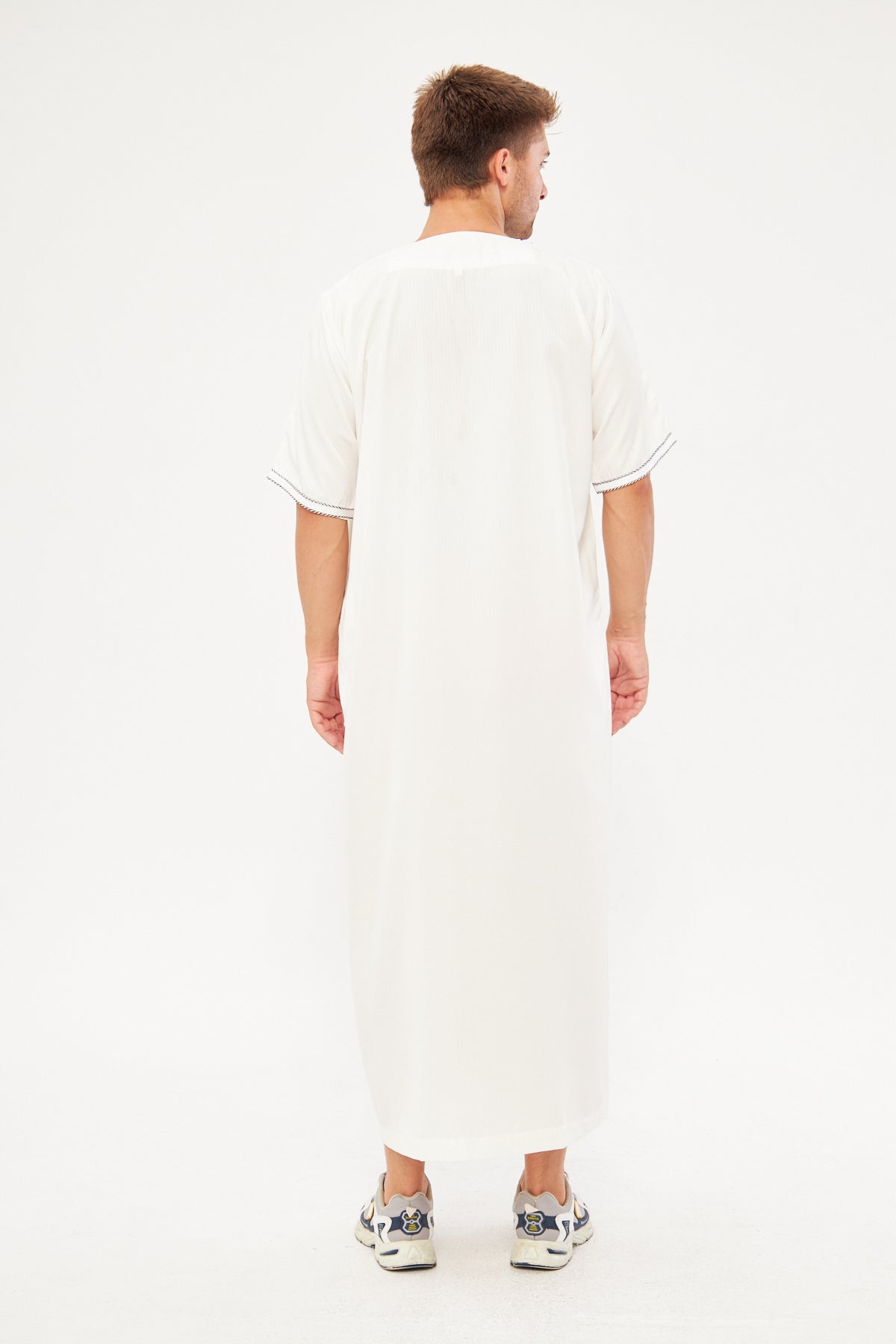 Moroccan Short Sleeve Thobe - White