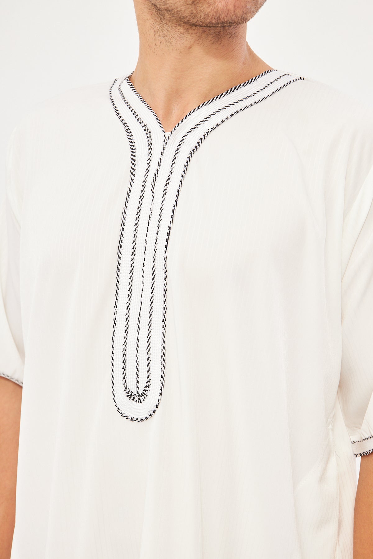 Moroccan Short Sleeve Thobe - White