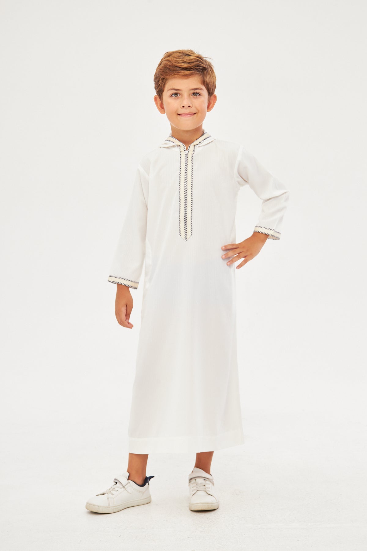Daddy & Me - Moroccan Boys Long Sleeve Thobe - White