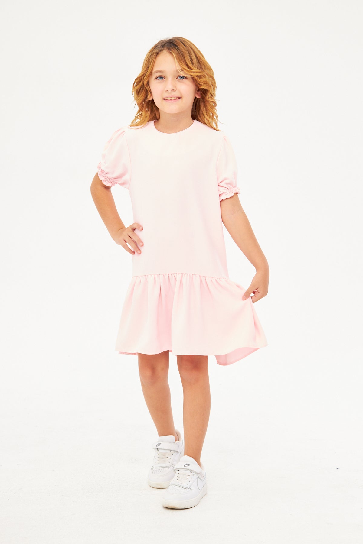 Deena Ruffled Hem Girls Dress