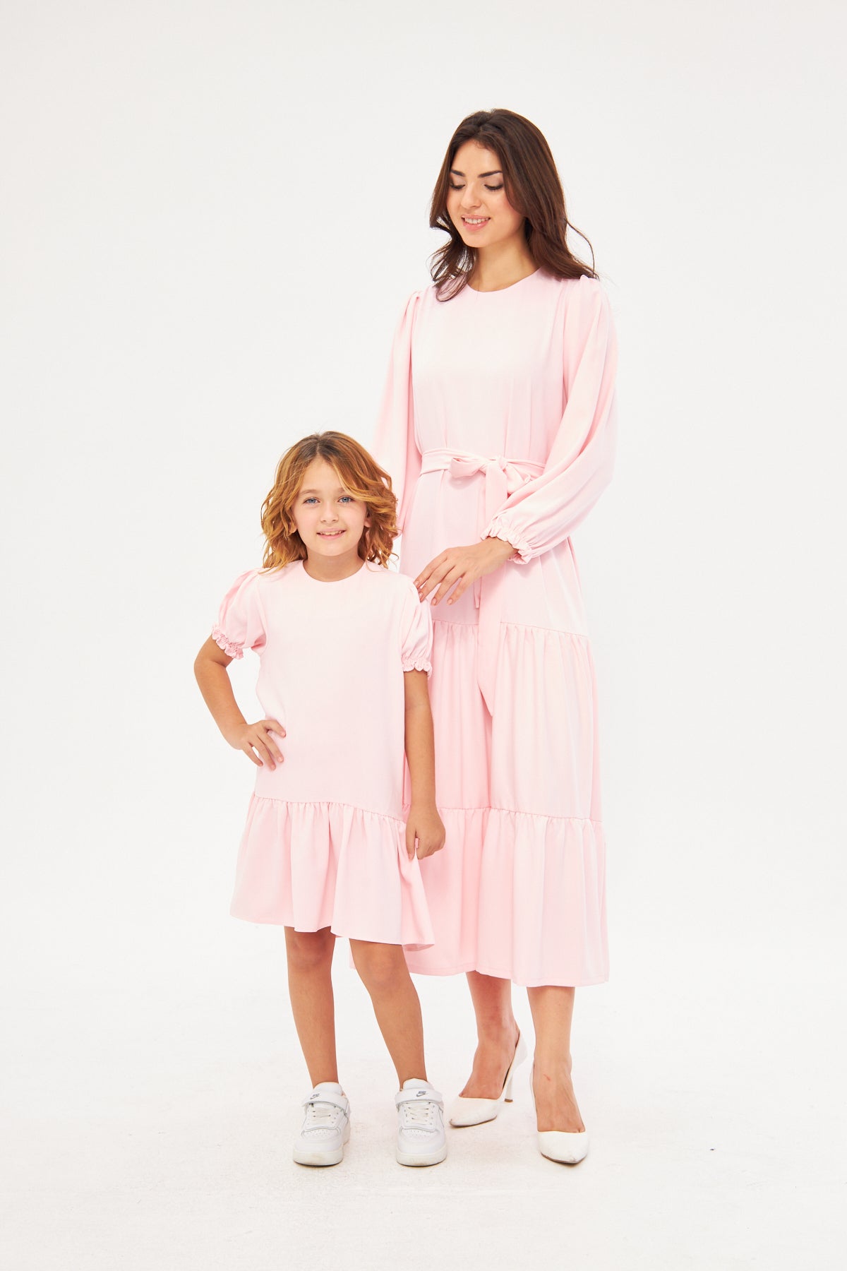 Mommy & Me - Deena Long Dress with Ruffled Hem