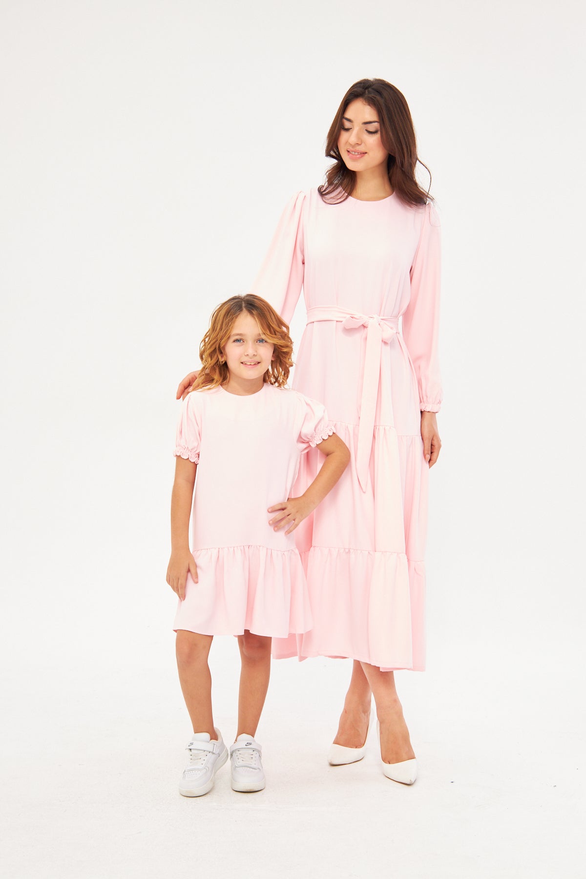 Mommy & Me - Deena Long Dress with Ruffled Hem