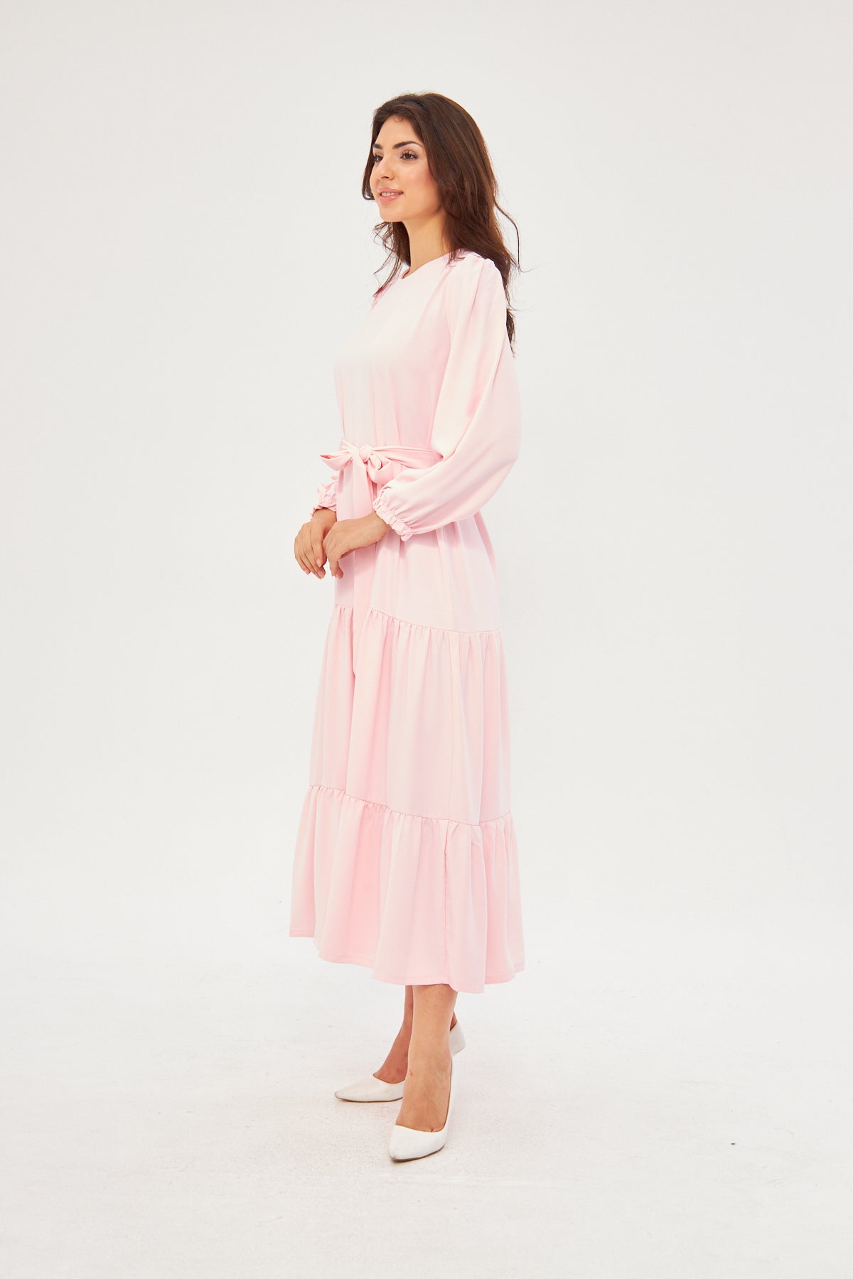 Mommy & Me - Deena Long Dress with Ruffled Hem