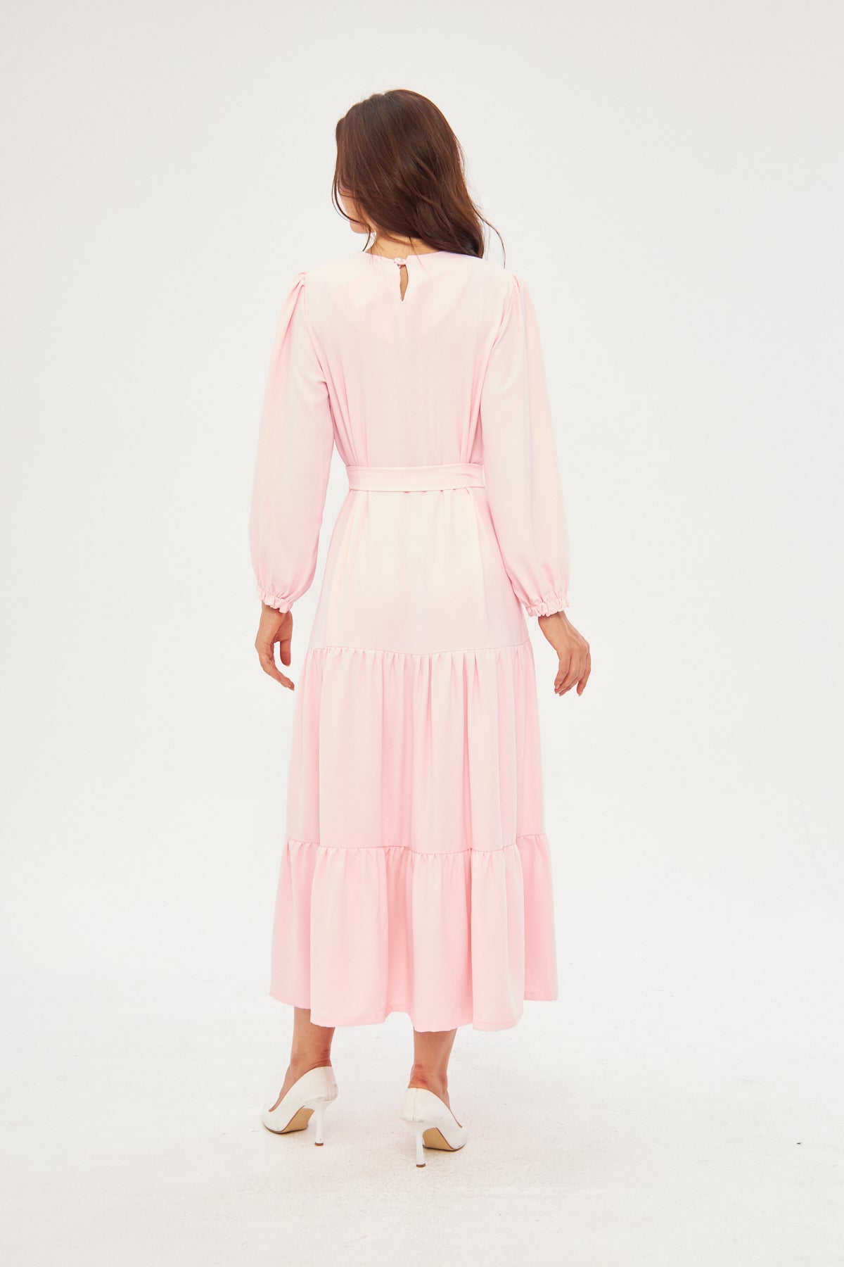 Mommy & Me - Deena Long Dress with Ruffled Hem