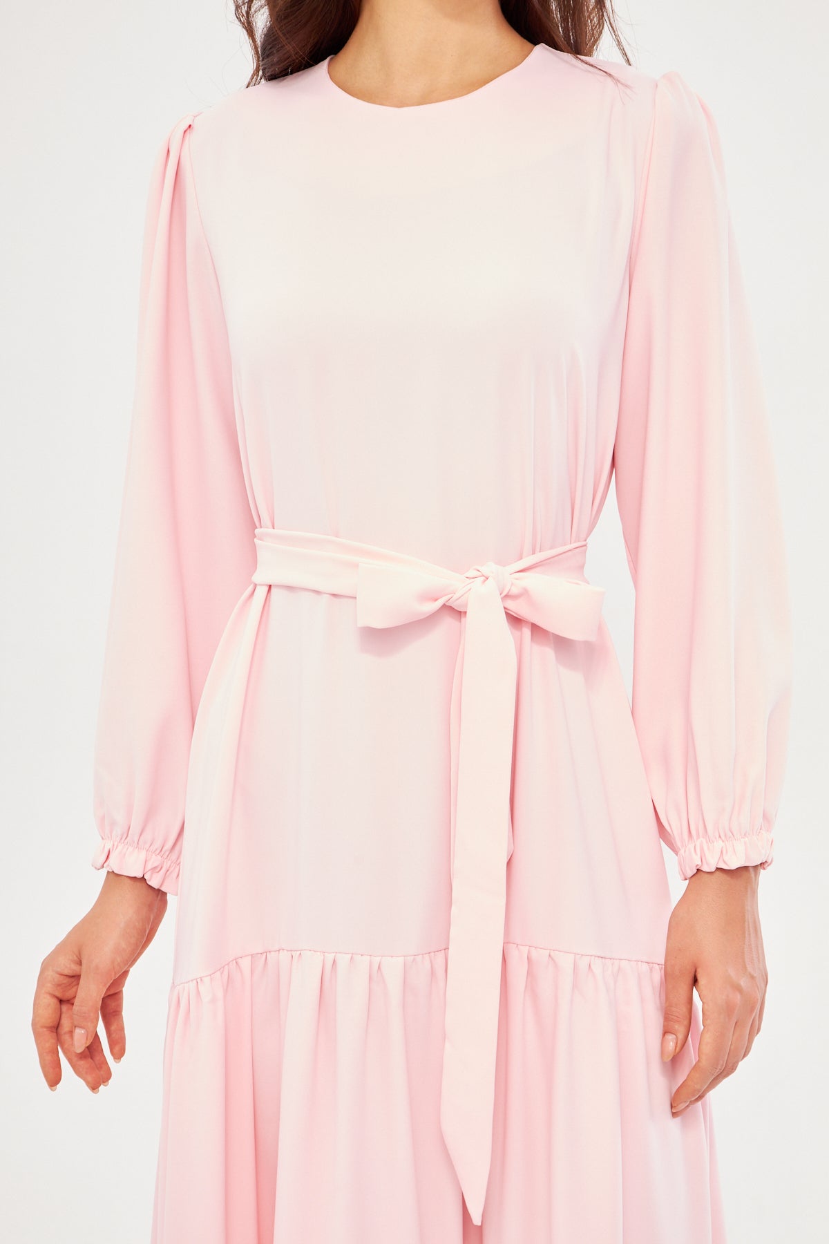 Mommy & Me - Deena Long Dress with Ruffled Hem