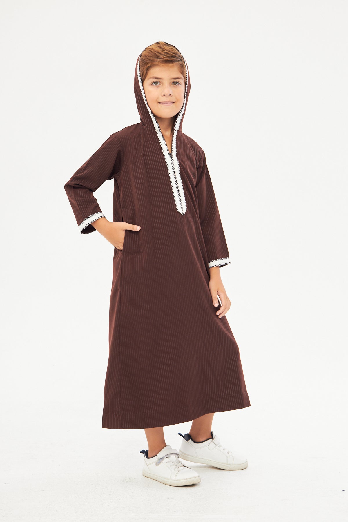 Daddy & Me - Moroccan Boys Long Sleeve Thobe - Brown