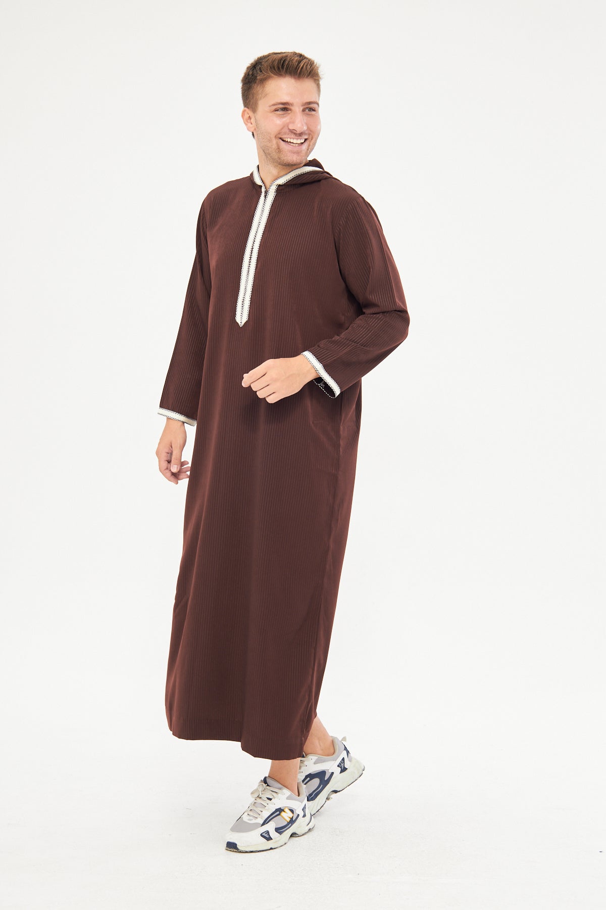 Moroccan Long Sleeve Thobe - Brown