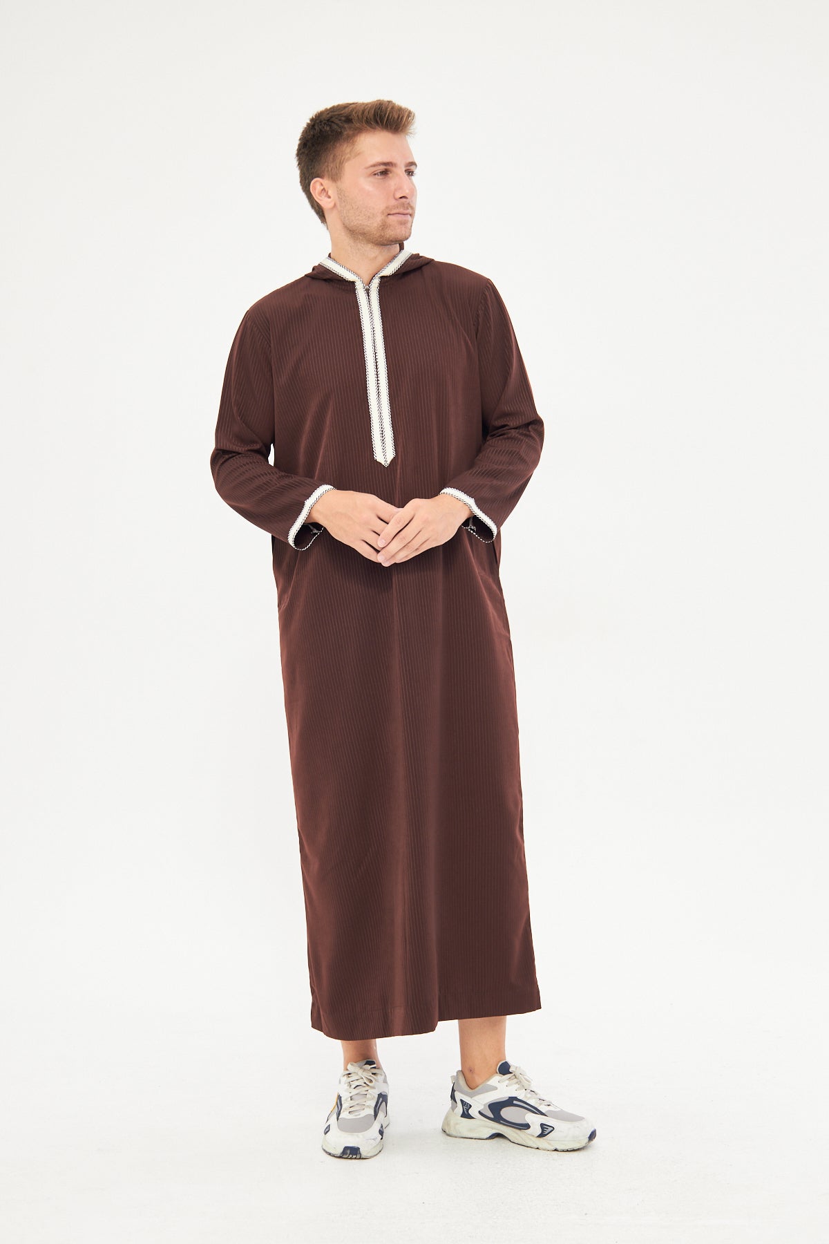 Moroccan Long Sleeve Thobe - Brown