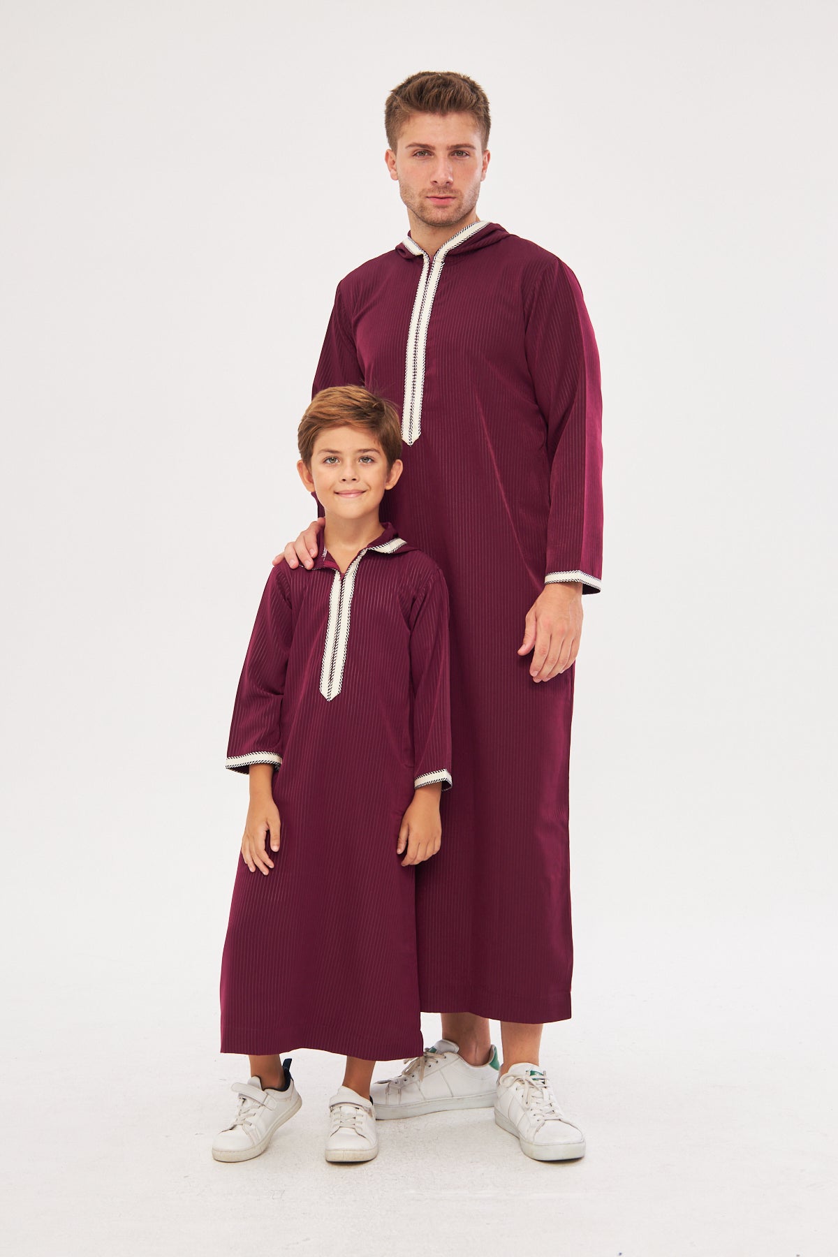 Daddy & Me - Moroccan Boys Long Sleeve Thobe - Burgundy