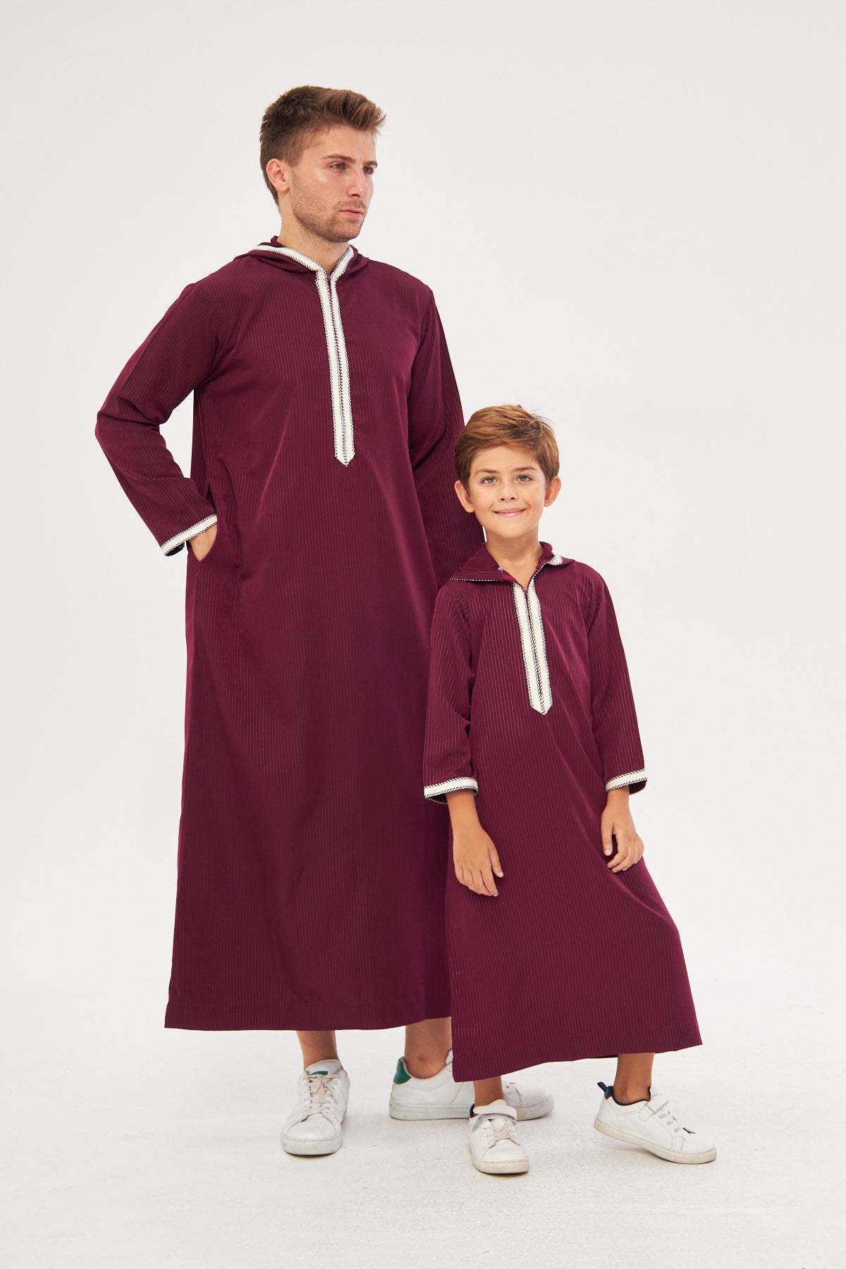 Daddy & Me - Moroccan Long Sleeve Thobe - Burgundy