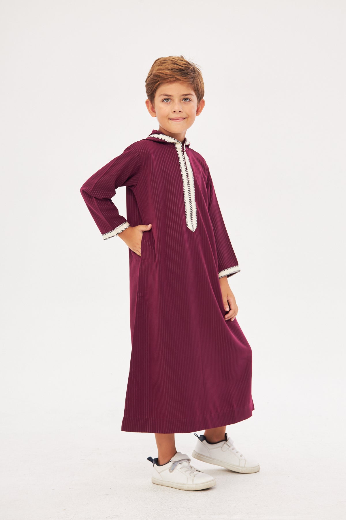 Daddy & Me - Moroccan Boys Long Sleeve Thobe - Burgundy