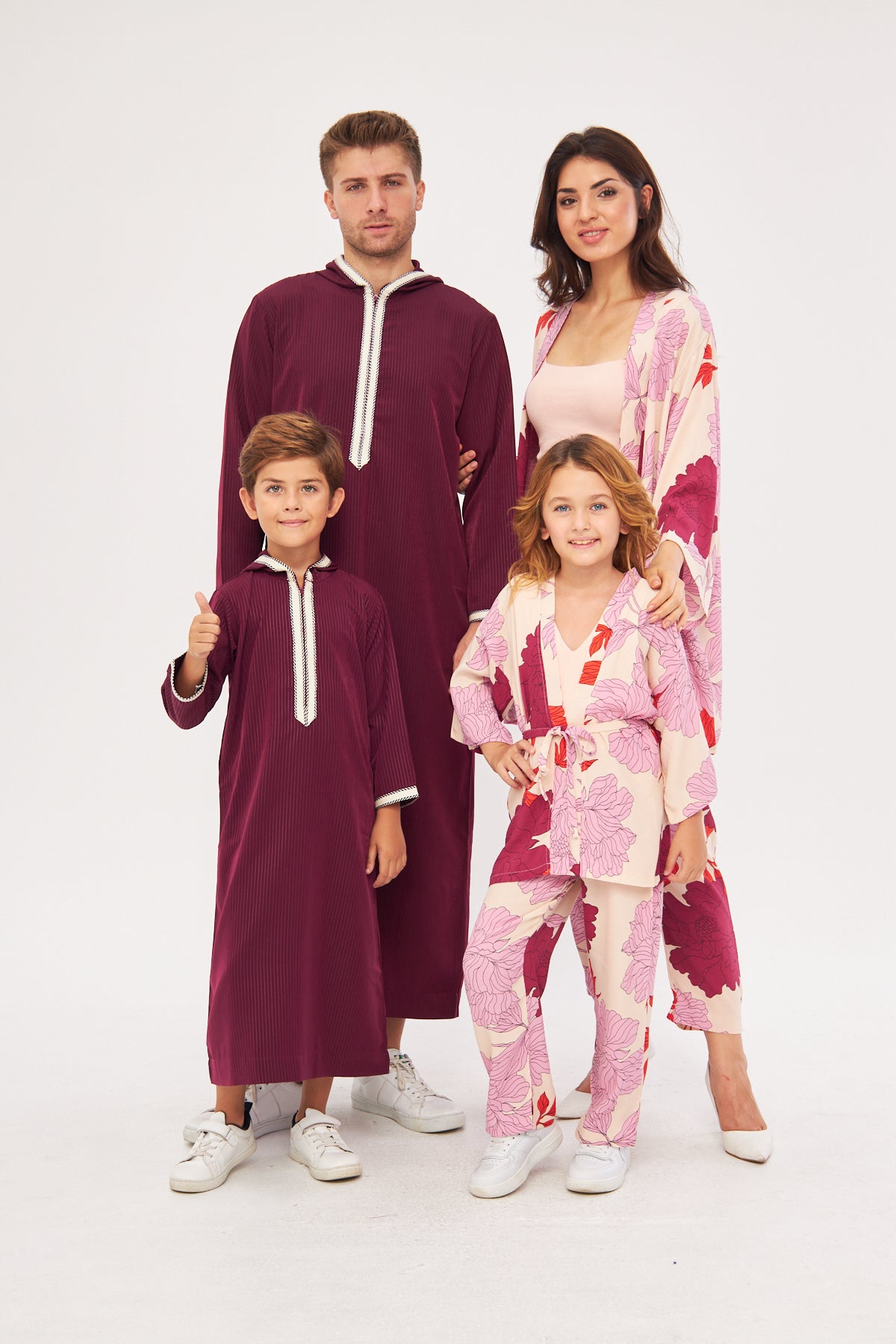 Daddy & Me - Moroccan Long Sleeve Thobe - Burgundy