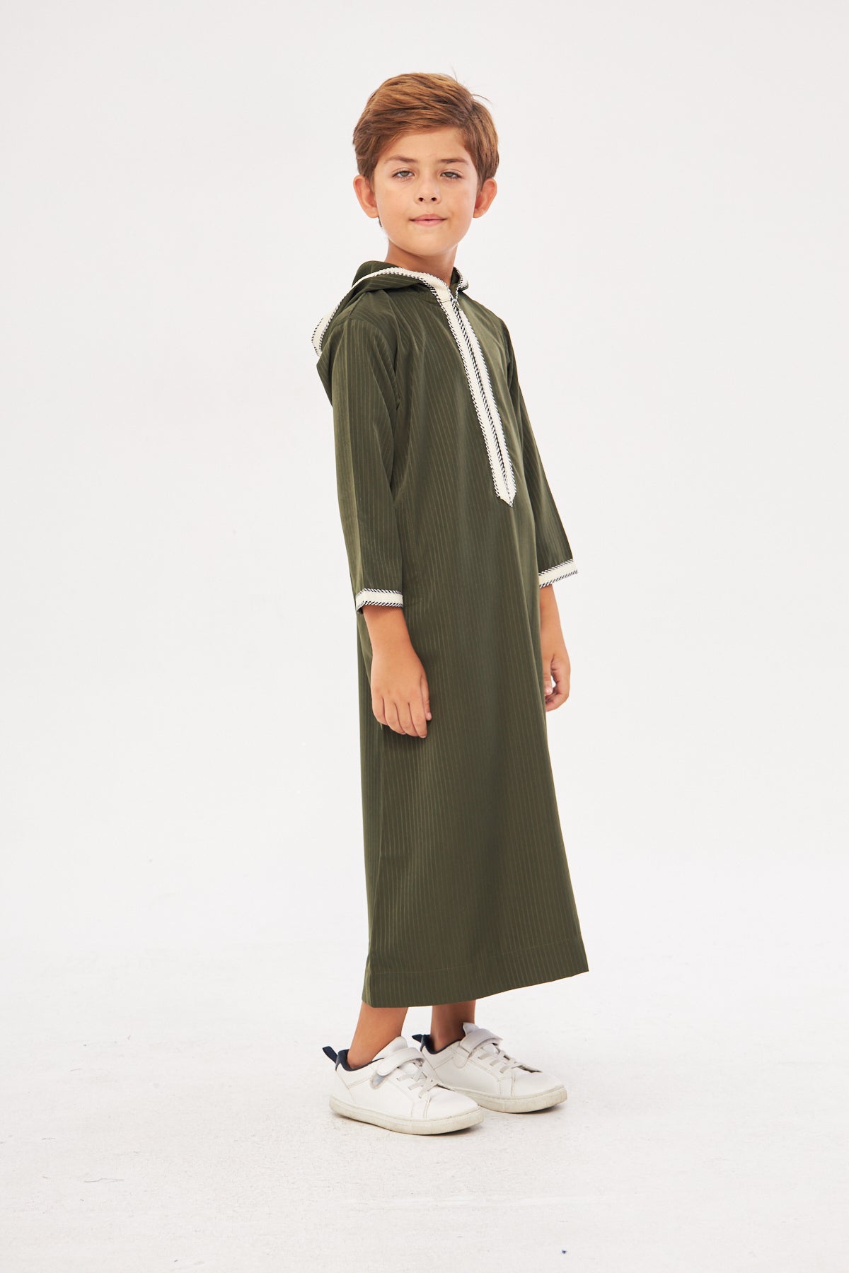 Daddy & Me - Moroccan Boys Long Sleeve Thobe - Dark Green